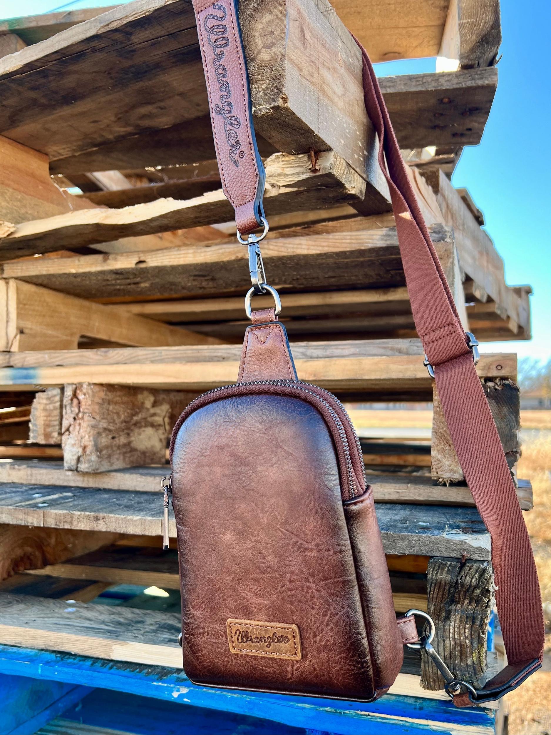 The Original Wrangler Brown Sling Back Crossbody Bag Product Image