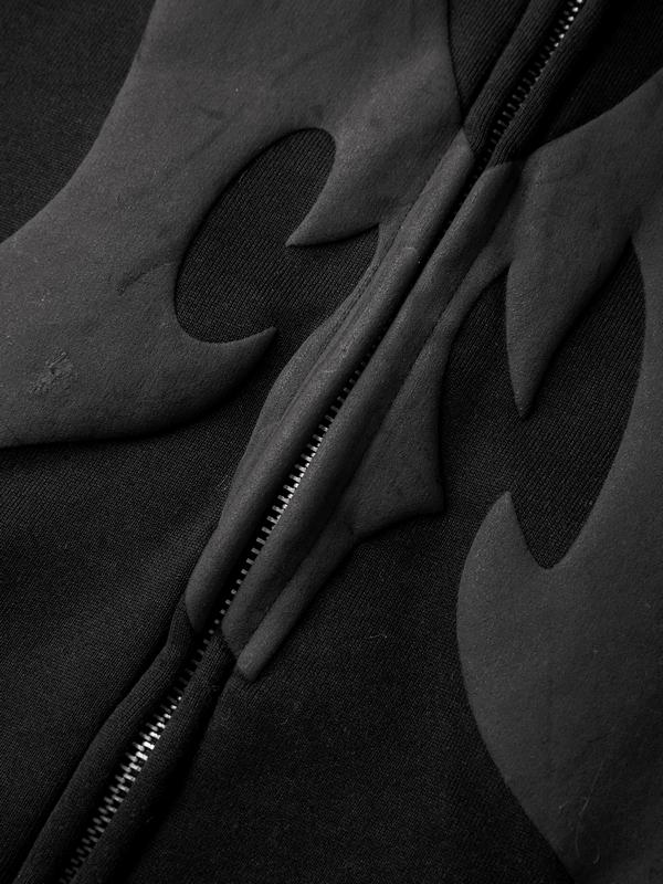 Men's Street Graphic Print Full Zip Oversized Hoodie Product Image