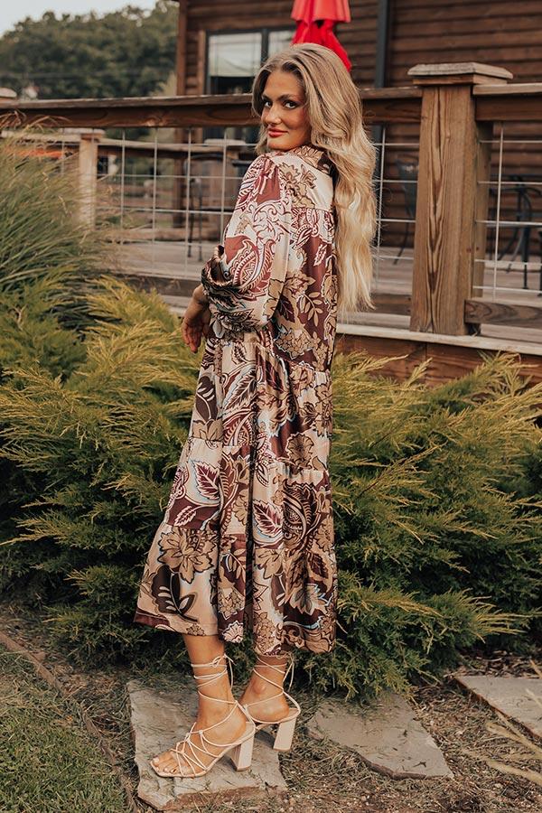 Wine Mixer Meet Up Satin Floral Midi Product Image