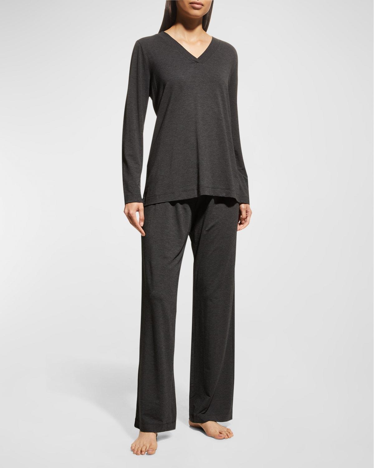 Womens Champagne 2-Piece Jersey Pajama Set Product Image