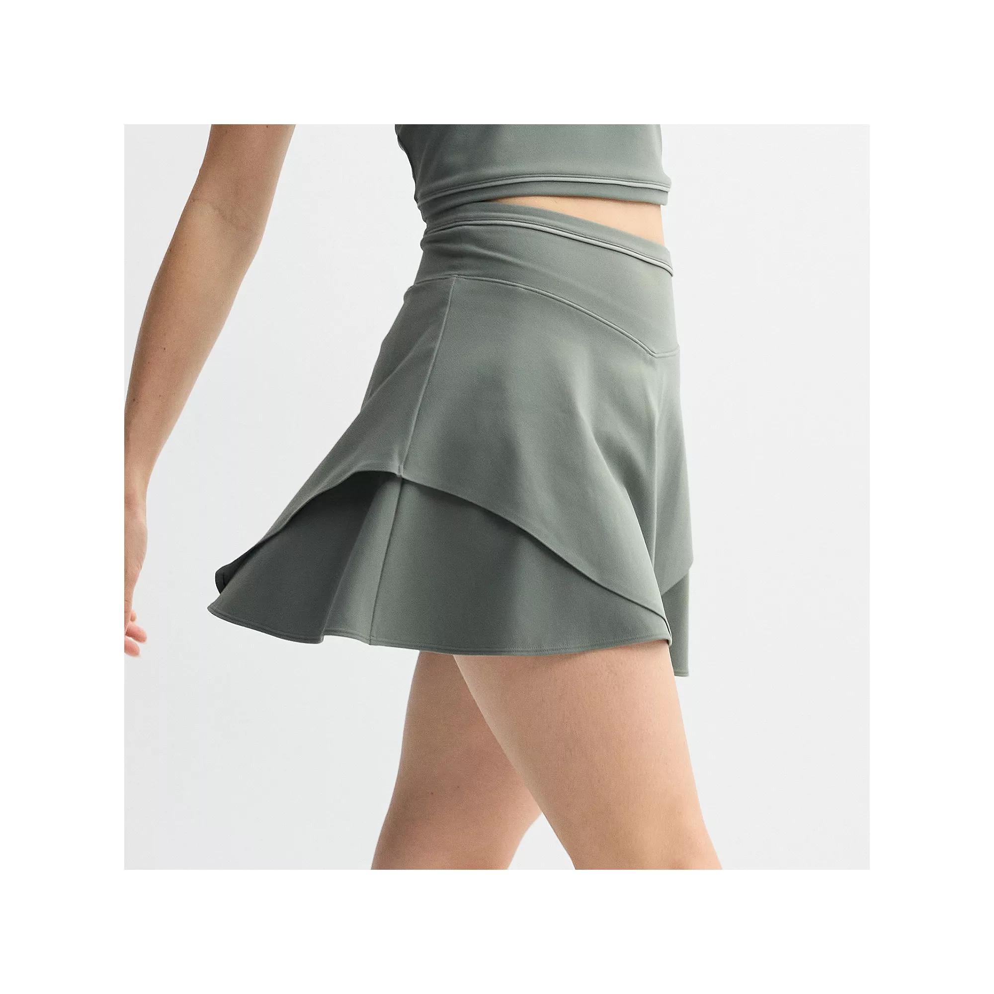 Women's FLX Flounce Tennis Skort, Size: Small, Ashen Silver Product Image