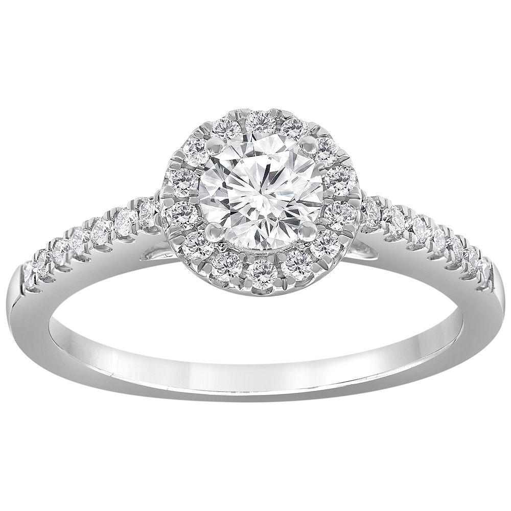 Evolv 14k White Gold 3/4 Carat T.W. Lab-Grown Diamond Halo Engagement Ring, Women's, Size: 7 Product Image