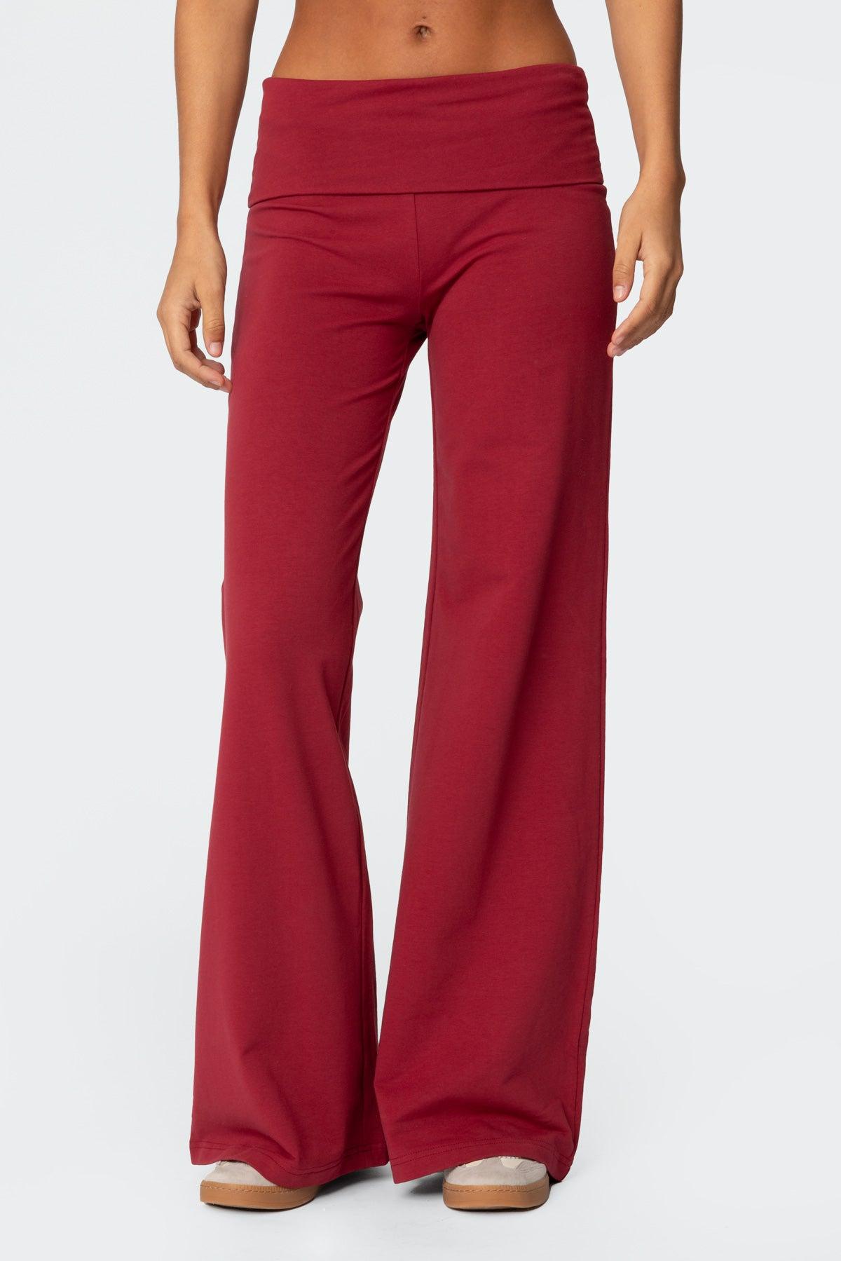 Wide Leg Foldover Pants Product Image