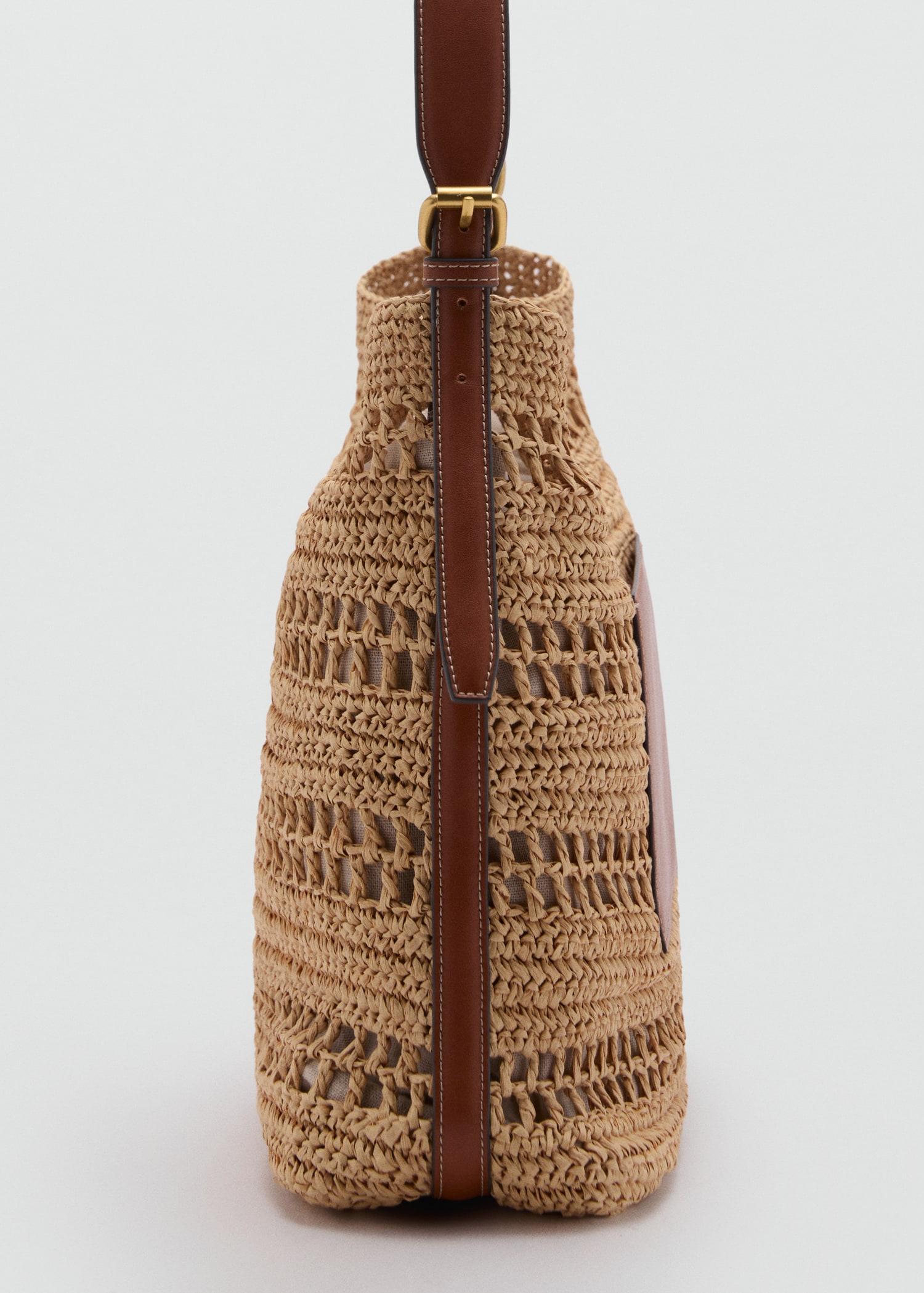 Natural fibre shoulder bag - Women | MANGO USA Product Image