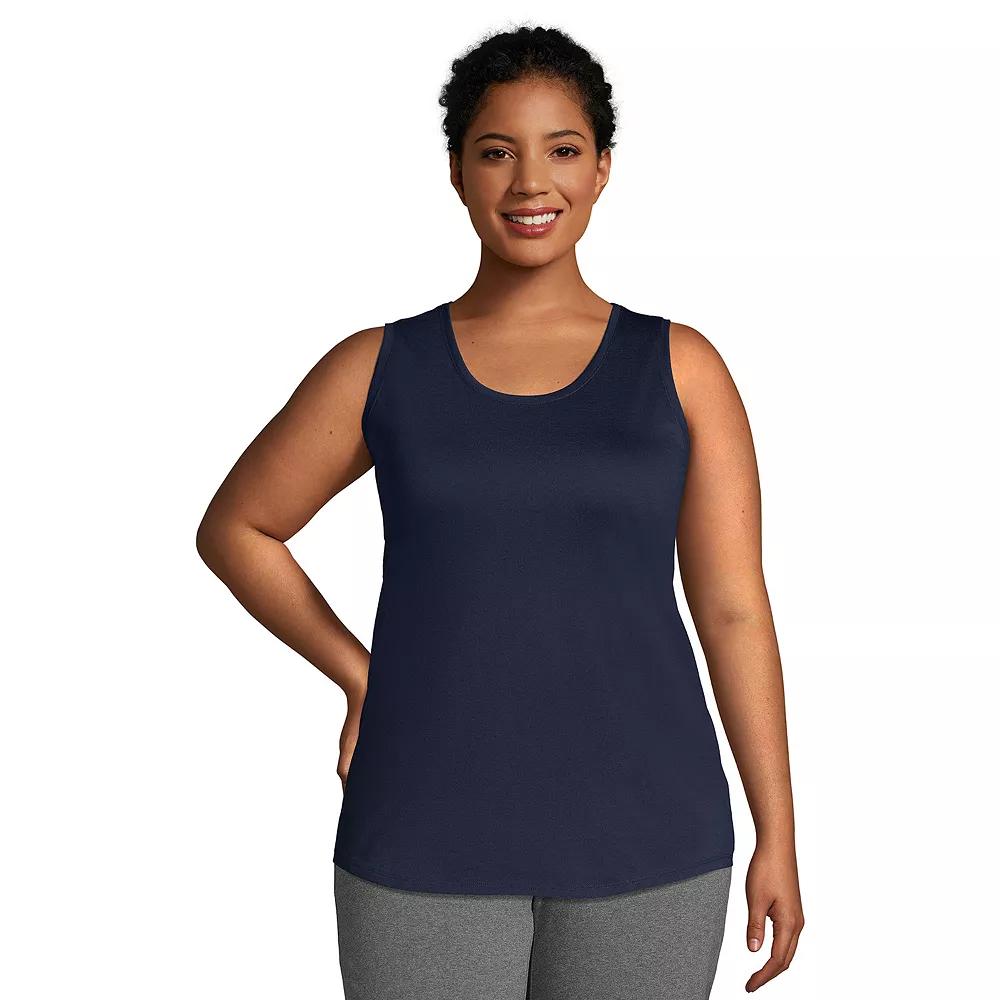 Plus Size Lands' End Scoopneck Tunic Tank Top, Women's, Size: 3XL, Radiant Blue Product Image