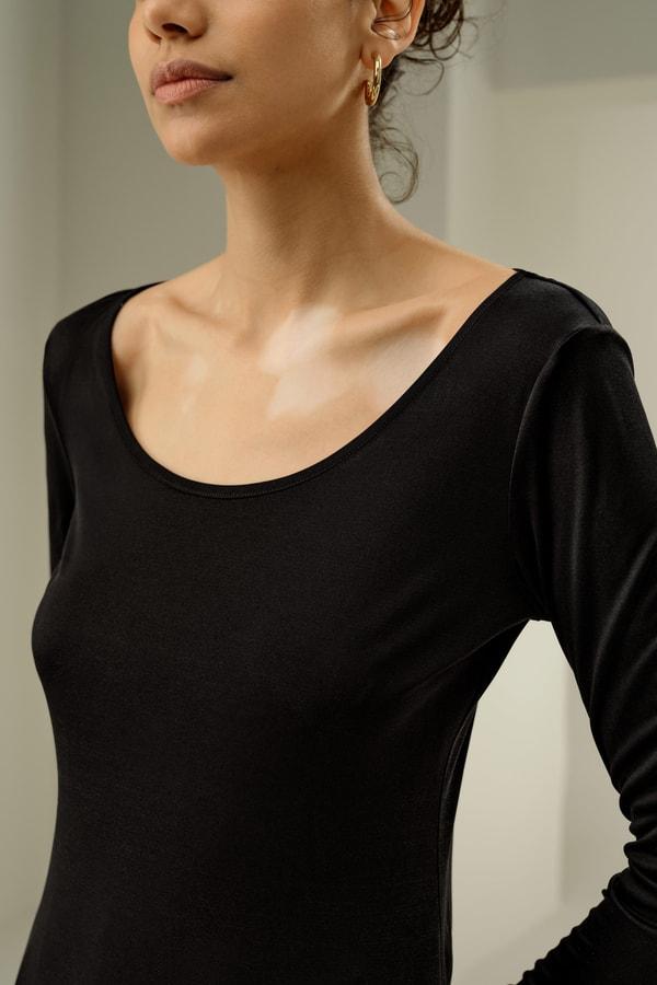 LILYSILK Womens Silk Tops | Lily White Washable Silk | Natural Flow Long Sleeve Tops L Product Image