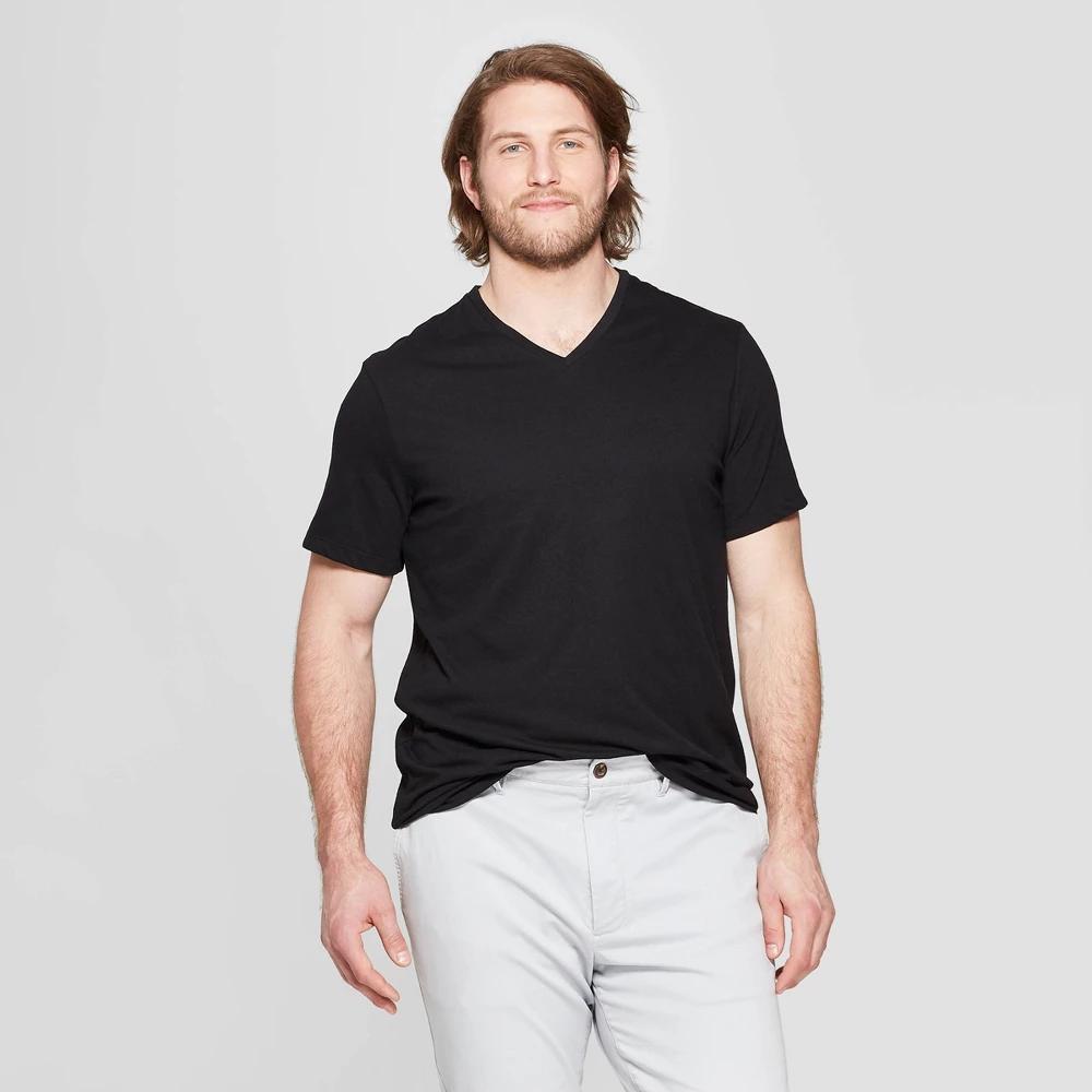 Men's Big & Tall Every Wear Short Sleeve V-Neck T-Shirt - Goodfellow & Co™ Black 3XLT Product Image