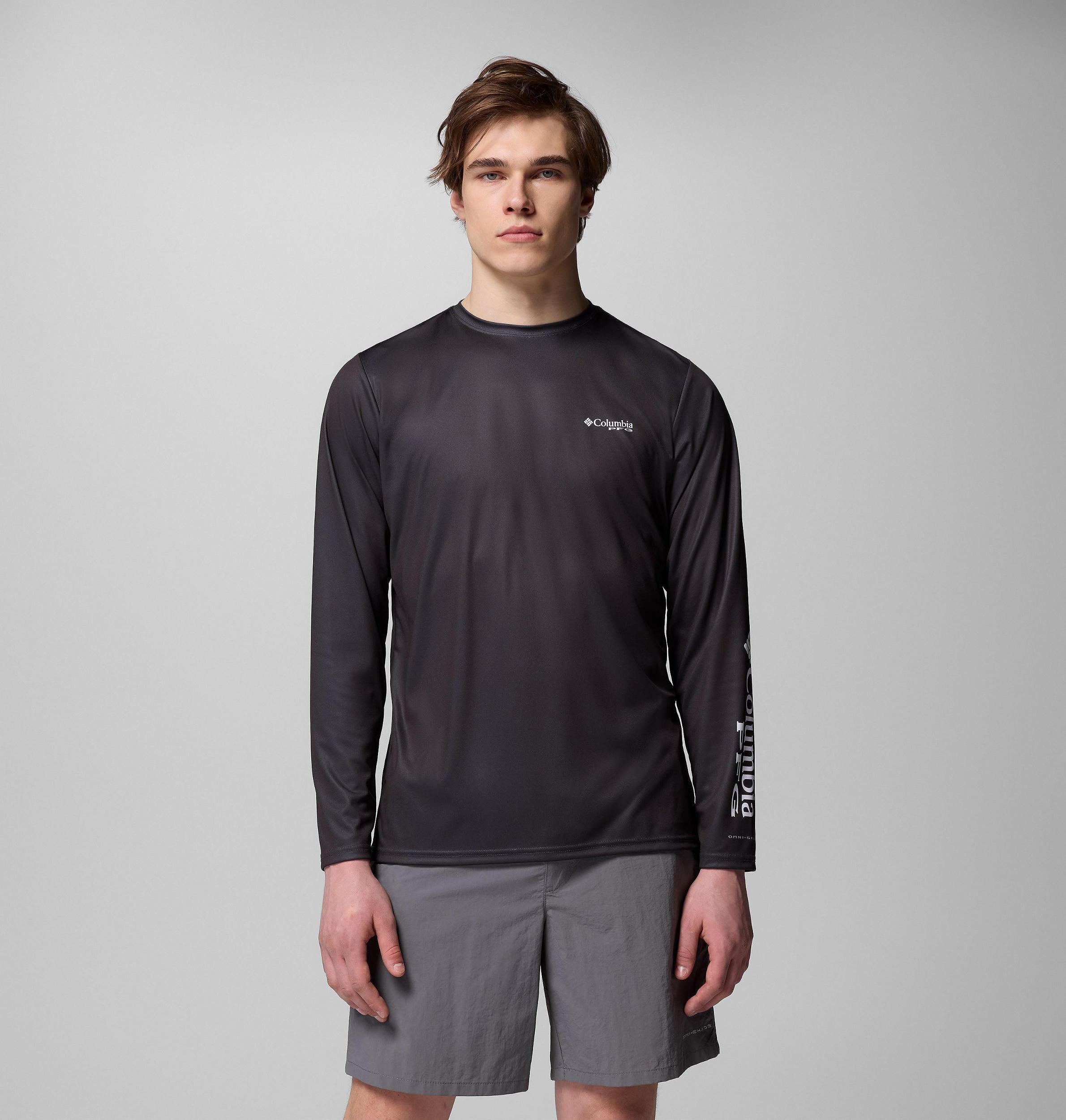 Columbia Mens Terminal Tackle PFG Border Hex Long Sleeve Shirt- Product Image