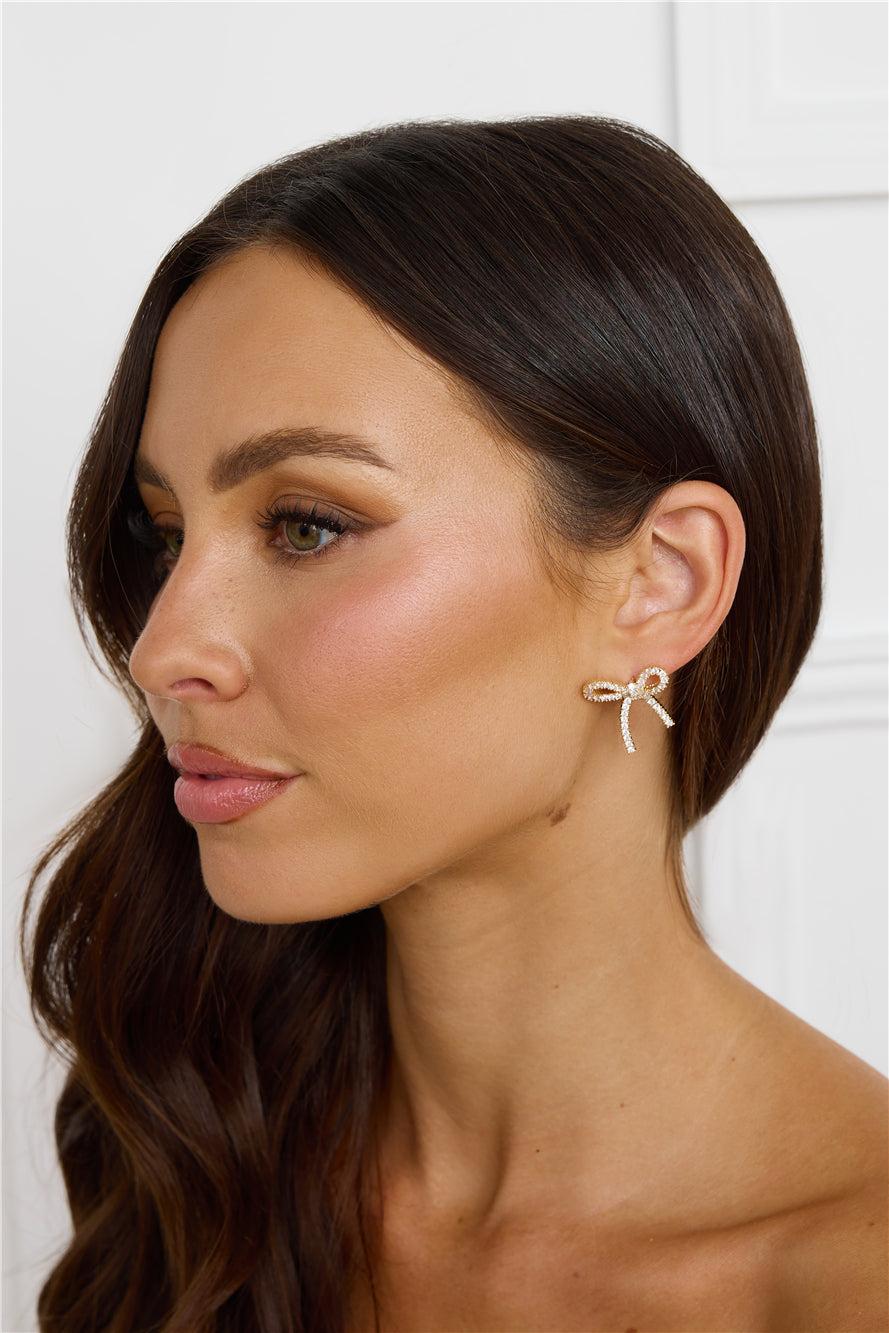The Only Bow Earrings Gold Product Image