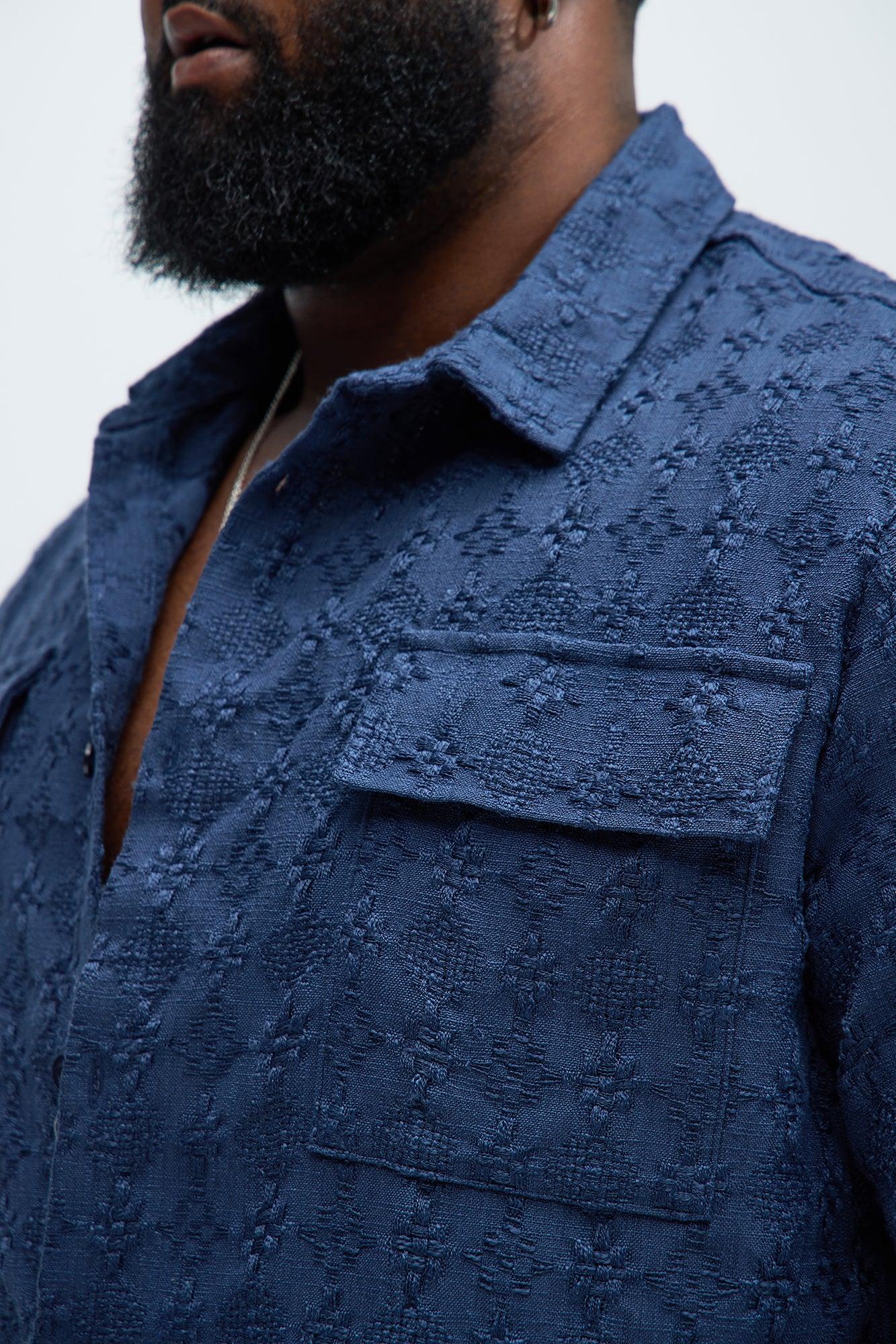 Mav Textured Shirt - Navy Product Image