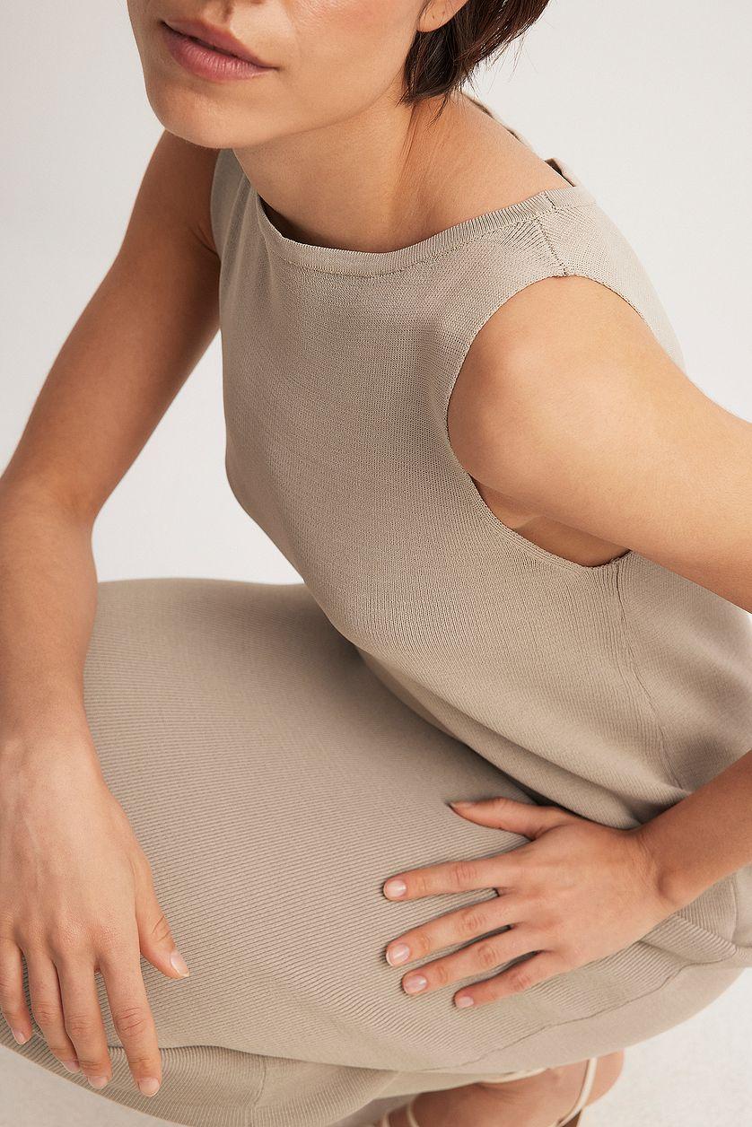 Fine Knitted Sleeveless Midi Dress Product Image