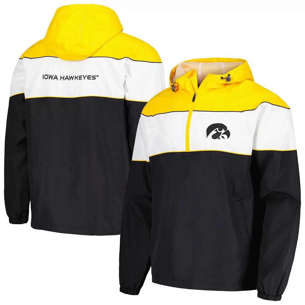 Men's G-III Sports by Carl Banks Black Iowa Hawkeyes Center Line Half-Zip Raglan Hoodie Jacket, Size: Small Product Image