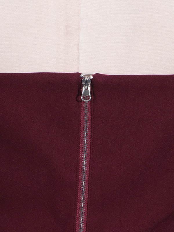 Flared Sleeves Solid Color Split-Joint Zipper Off-The-Shoulder Blouses&Shirts Tops + Pleated A-Line Skirts Bottom Two Pieces Set Product Image