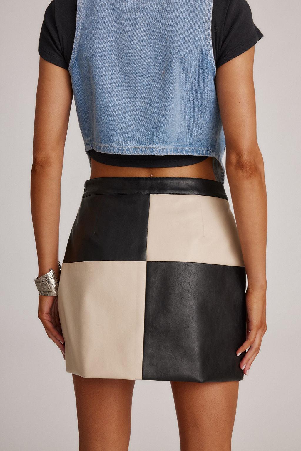 Harley Black Colorblock Mini Skirt Product Image