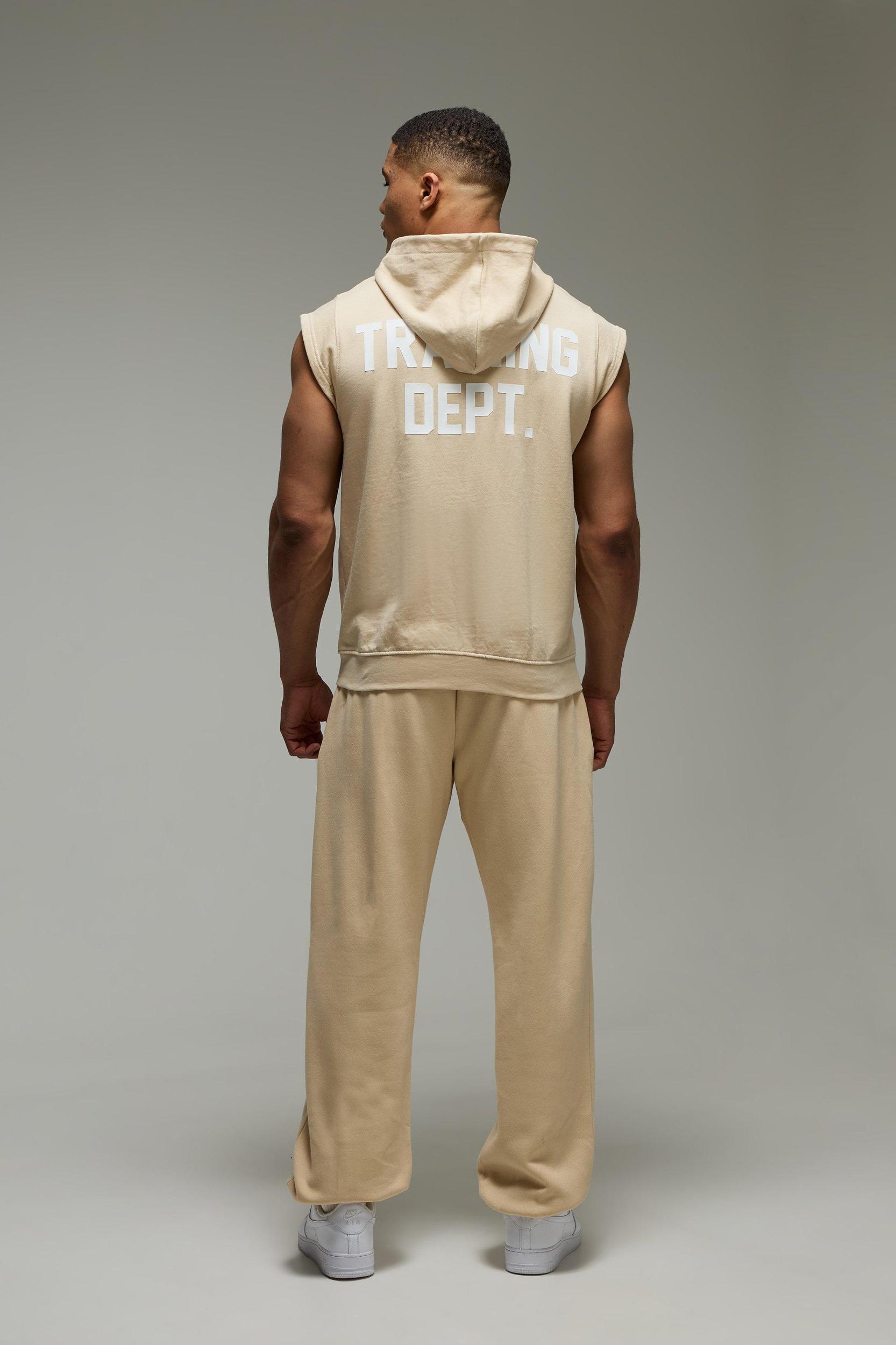 Man Active Training Dept Sleeveless Zip Through Loopback Regular Fit Hoodie | boohooMAN USA Product Image