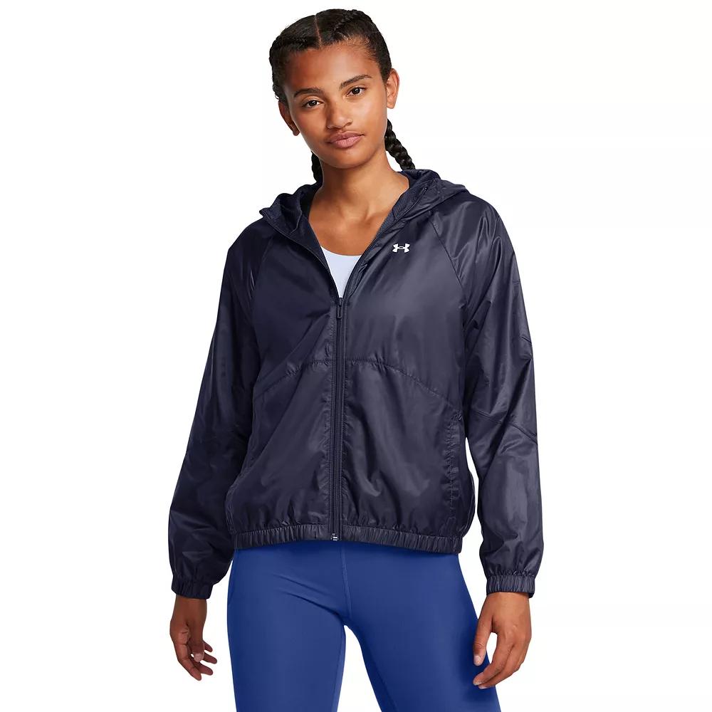 Women's Under Armour Rival Full-Zip Windbreaker Jacket, Size: Small, Prime Pink Product Image