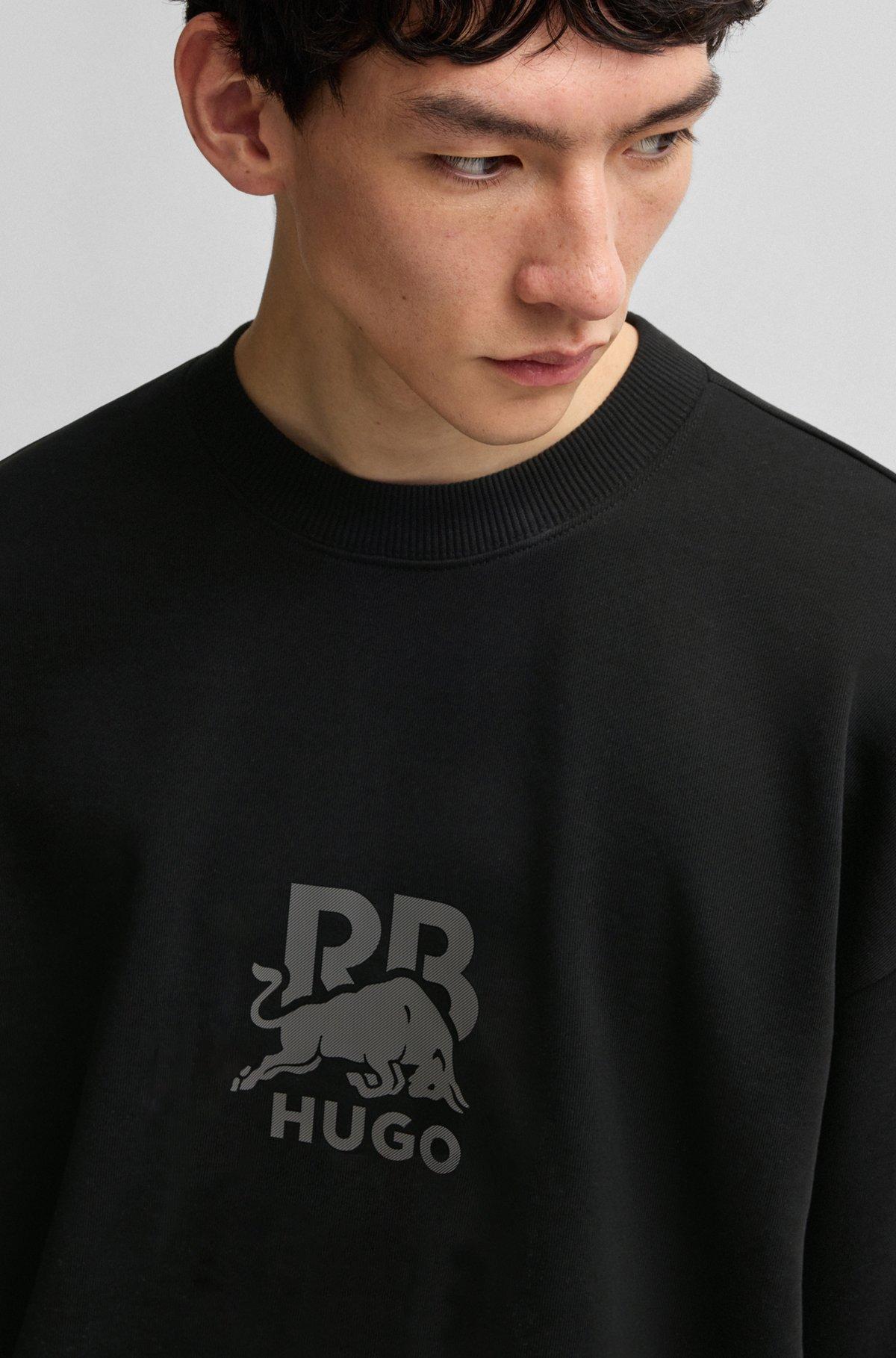 HUGO x RB cotton-terry sweatshirt with carbon stealth logo Product Image
