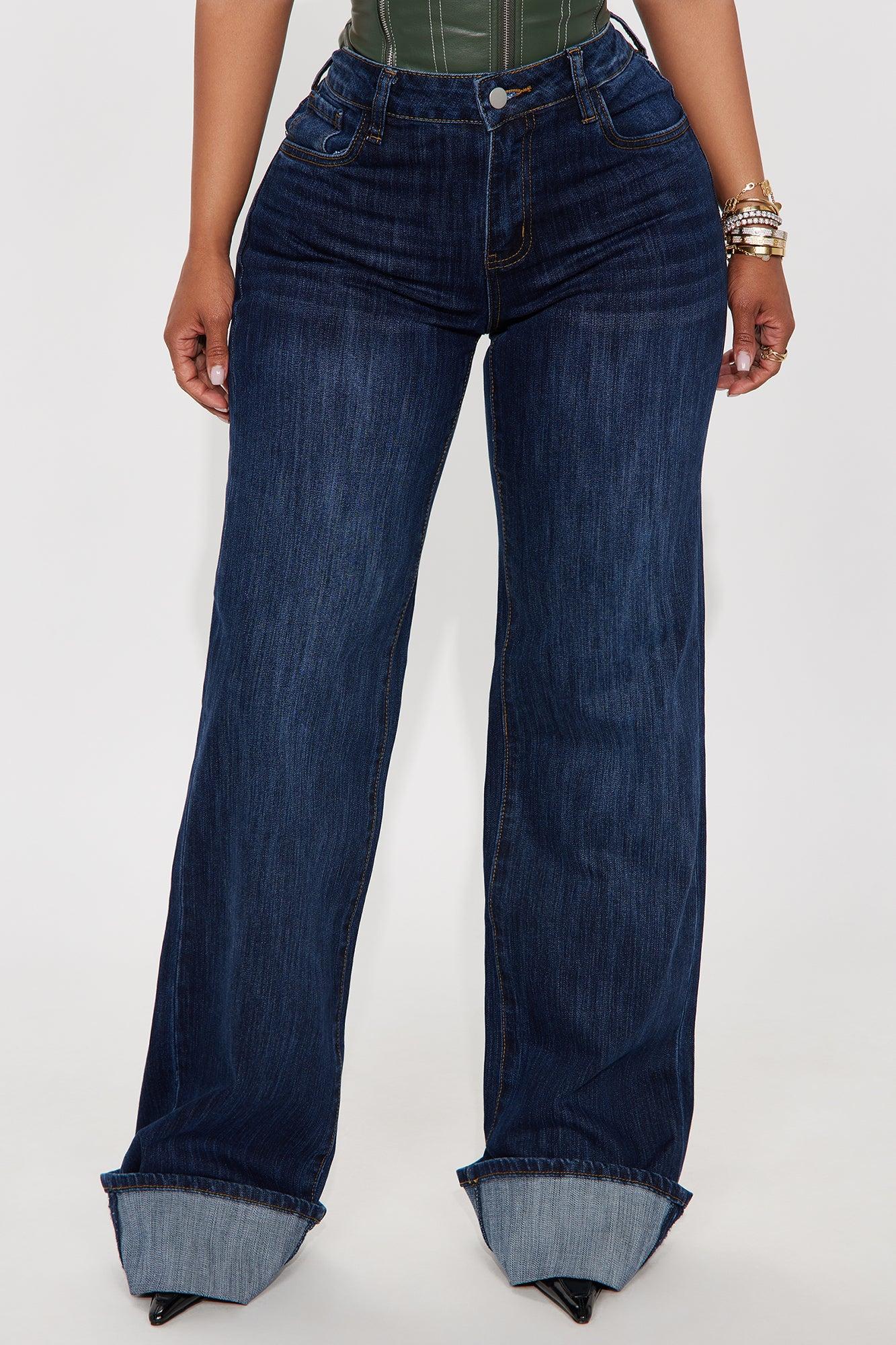 Tall On My Radar Cuffed Straight Leg Jeans - Dark Wash Female Product Image