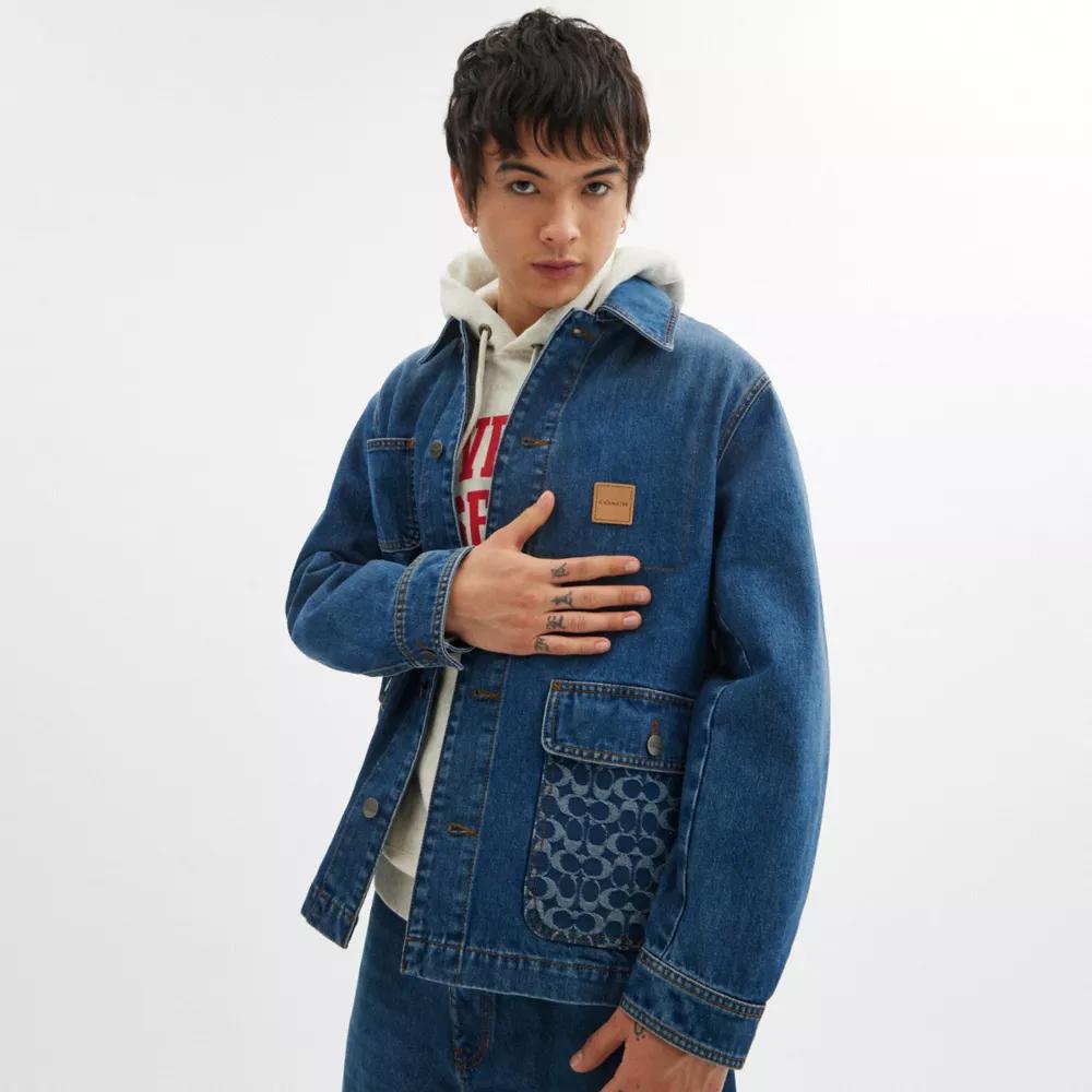 Denim Chore Coat In Organic Cotton Product Image