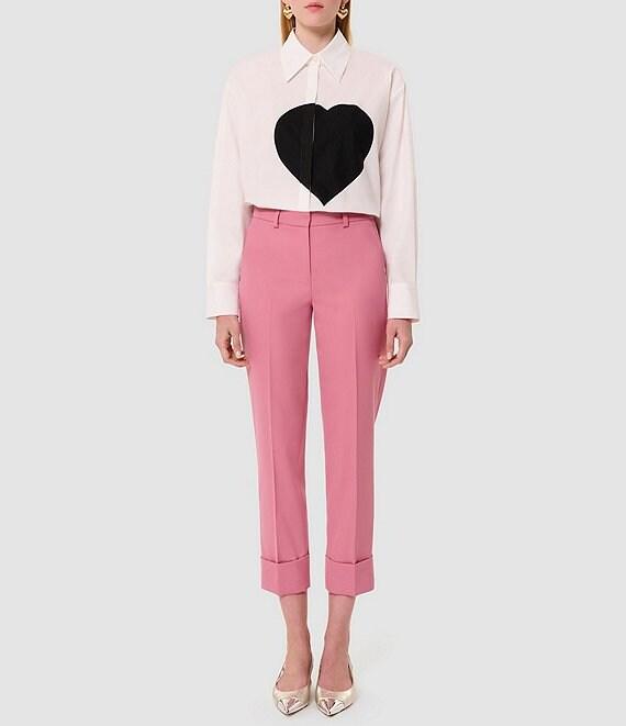 Tara Jarmon Philippa Flat Front Roll Cuff Cropped Pants Product Image