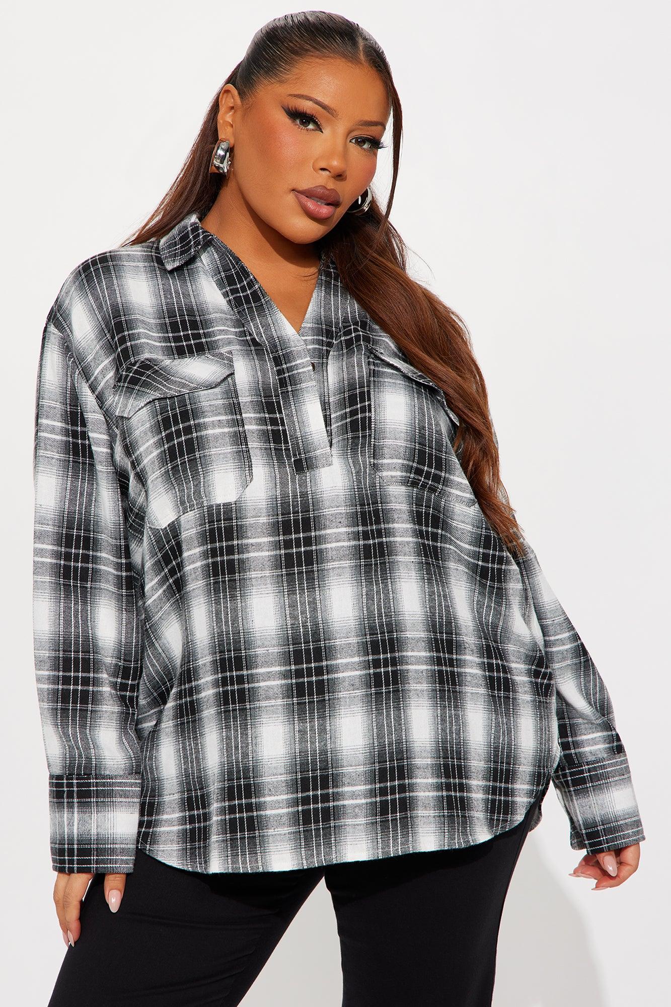 Shante Plaid Flannel Shirt - Black/combo Female Product Image