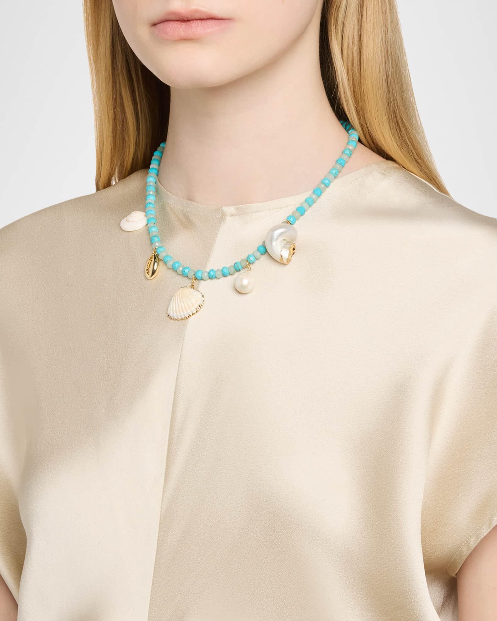 Beck Necklace with Turquoise and Seashells Product Image