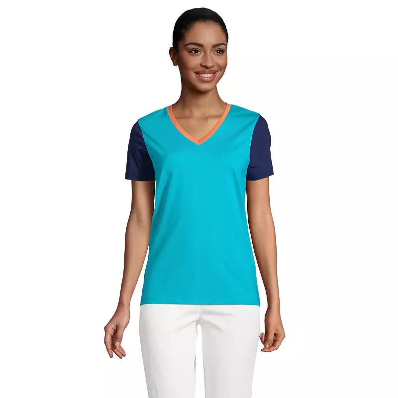 Petite Lands' End Relaxed-Fit Supima Cotton V-Neck Tee, Women's,  Product Image
