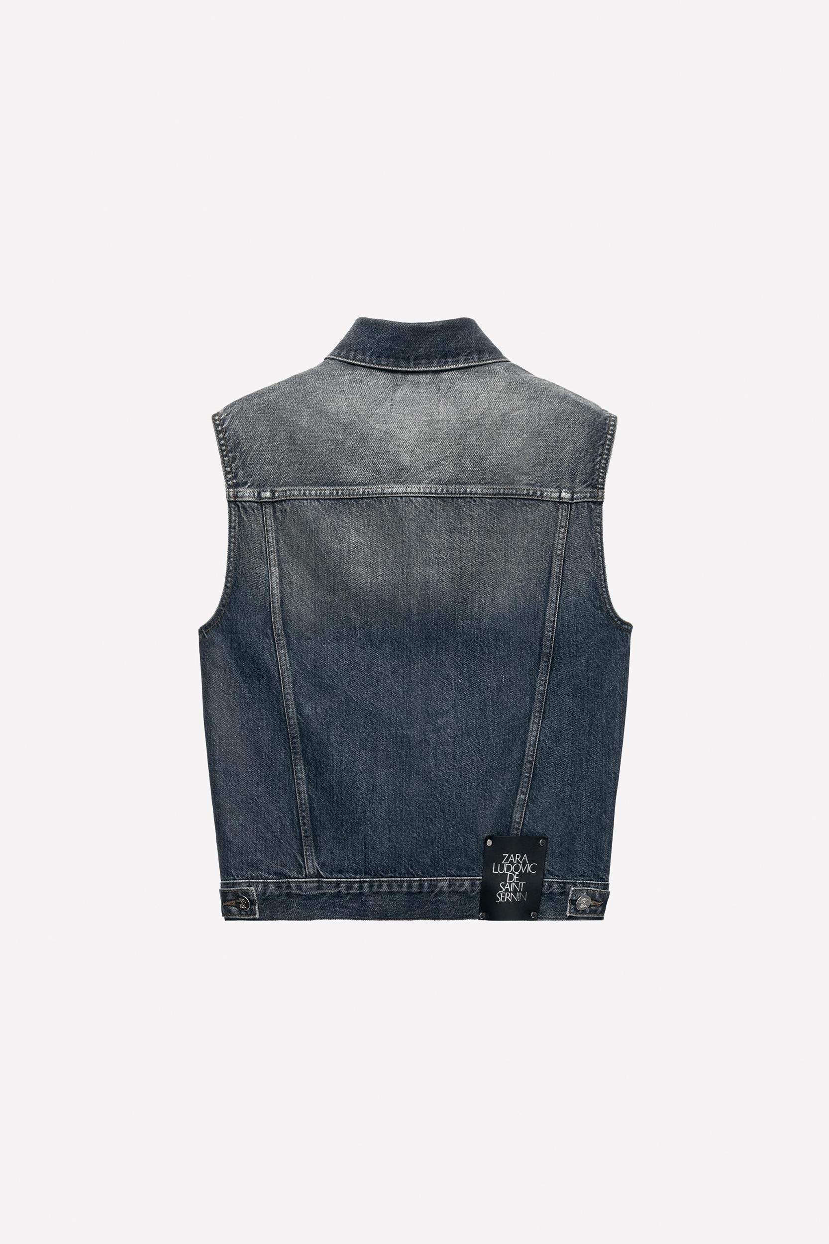 LUDOVIC DE SAINT SERNIN x ZARA WAXED DENIM VEST Product Image