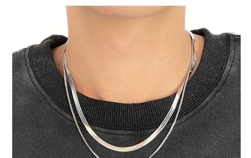 Metallic Layered Snakebone Necklace Product Image