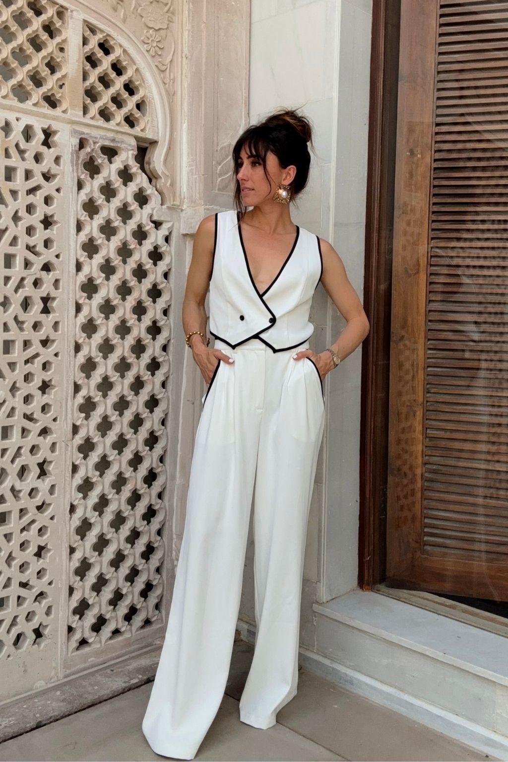 Skylar White Trousers Product Image