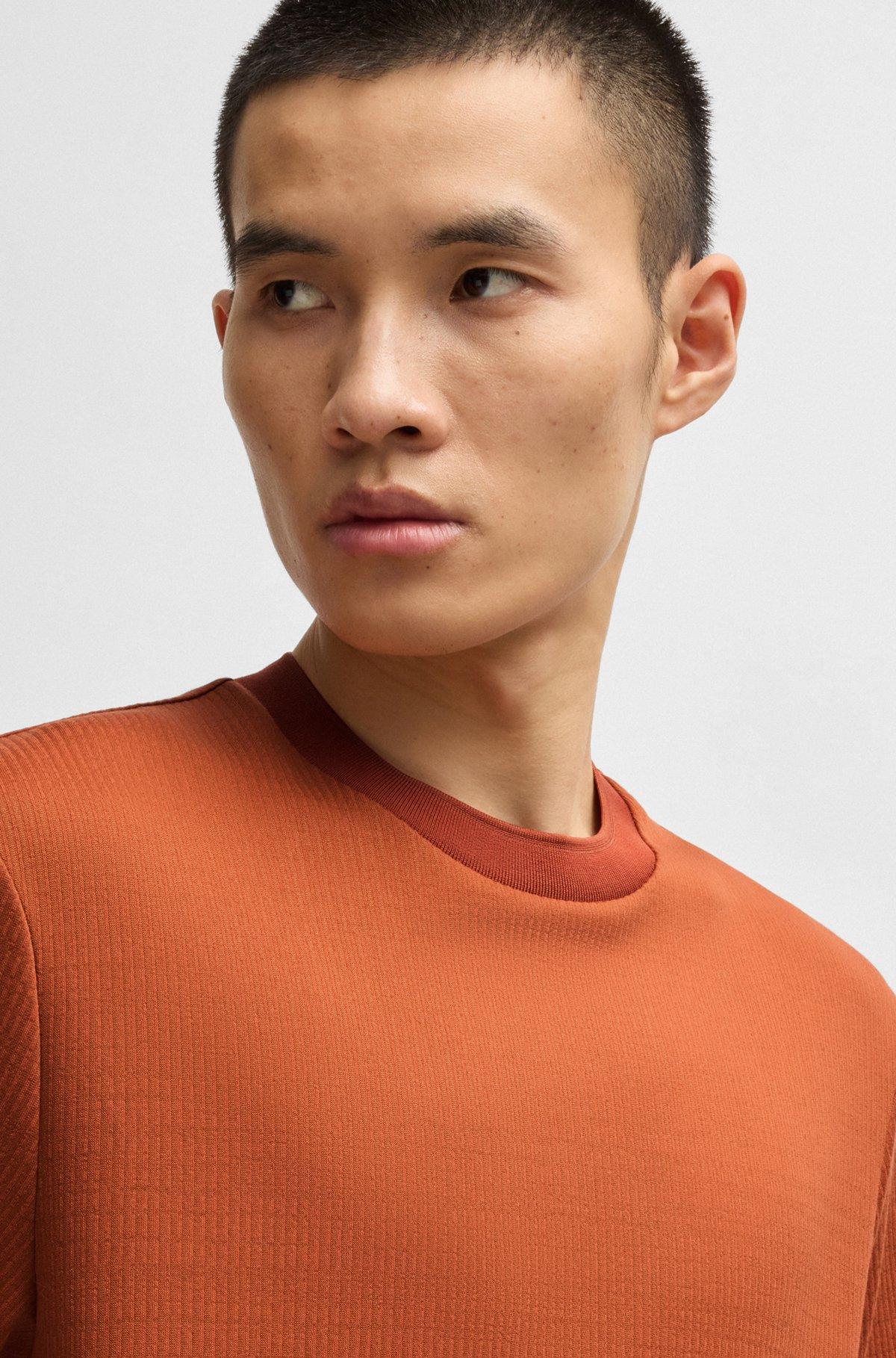 Regular-fit T-shirt in seersucker fabric Product Image