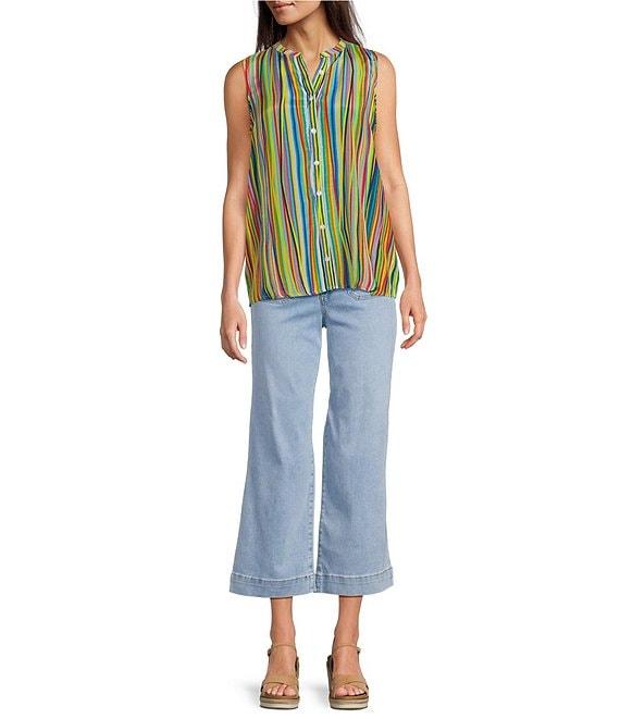 APNY Stretch Denim Cropped Wide Leg Jeans Product Image