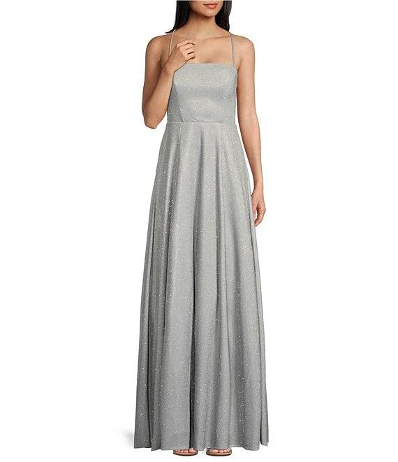 Midnight Doll Fairy Dust Square Neck Spaghetti Strap Strappy Back Ball Gown Product Image