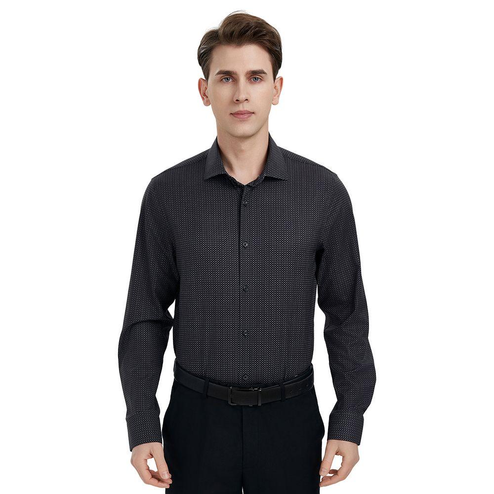 Men's Bespoke Slim-Fit Wrinkle Free Performance Dress Shirt,  Product Image