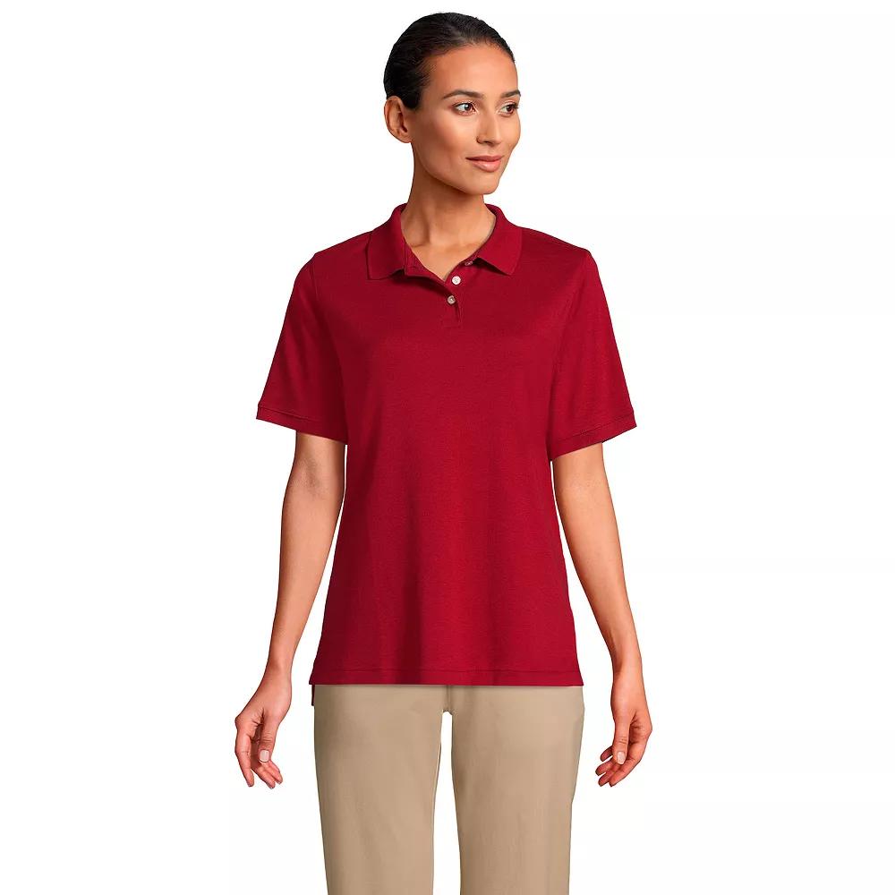 Women's Lands' End School Uniform Classic Short Sleeve Interlock Polo Top,  Product Image