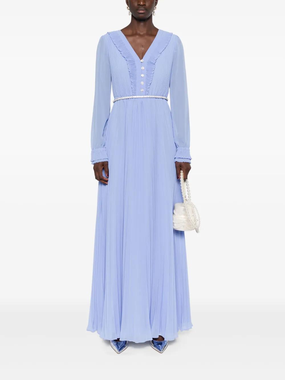 pleated chiffon maxi dress Product Image