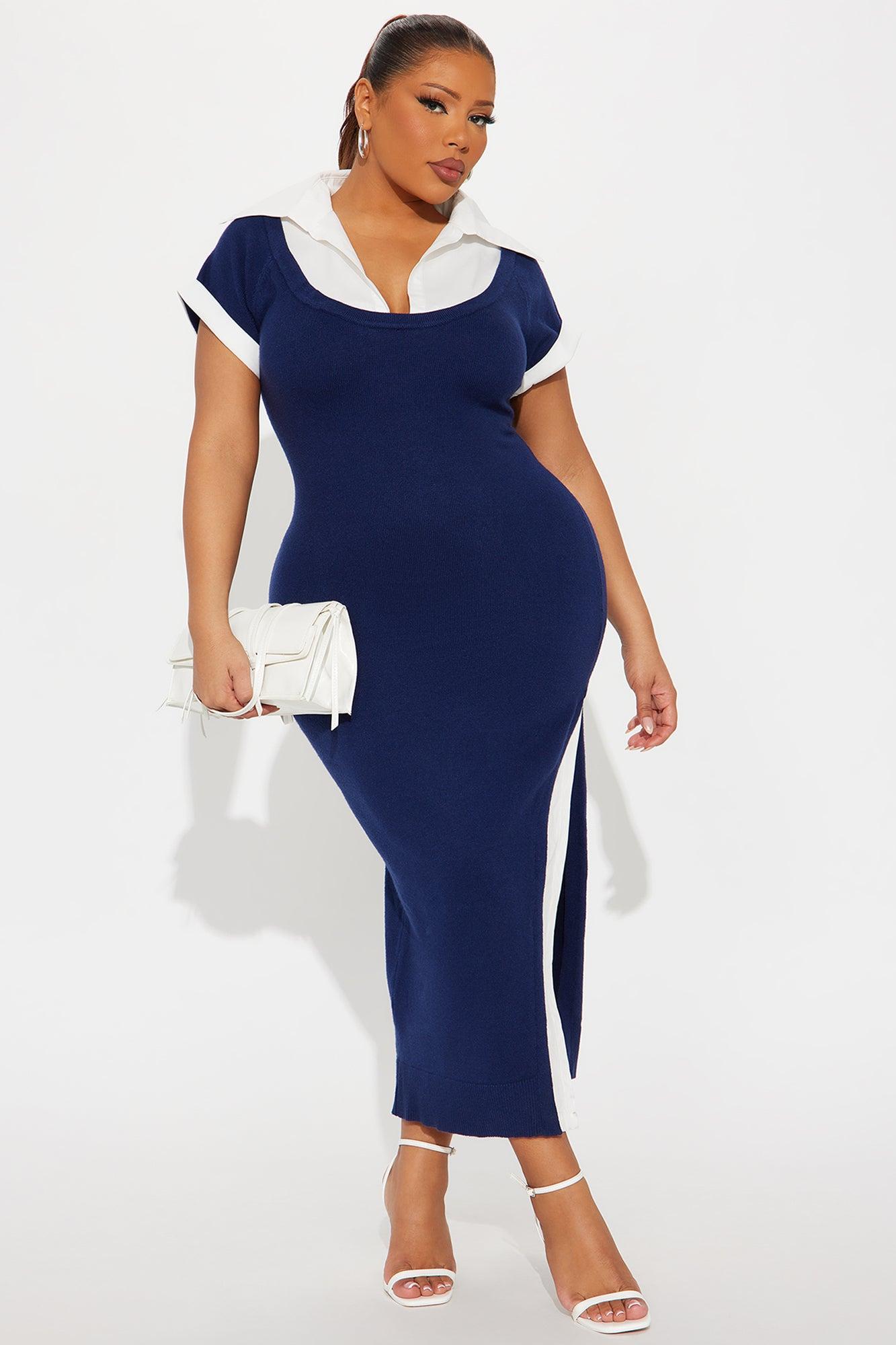 Aylene Sweater Midi Dress - Navy Female Product Image