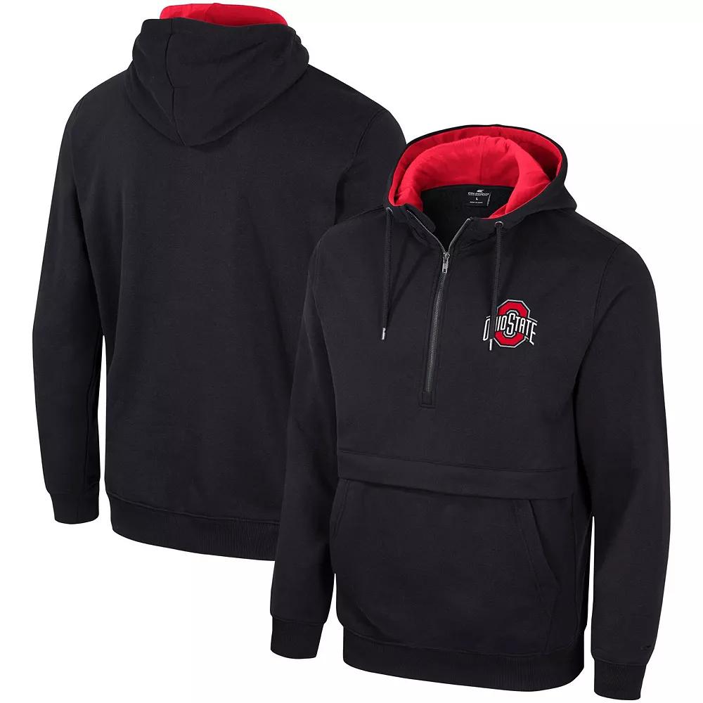 Men's Colosseum Black Rutgers Scarlet Knights Half-Zip Hoodie,  Product Image