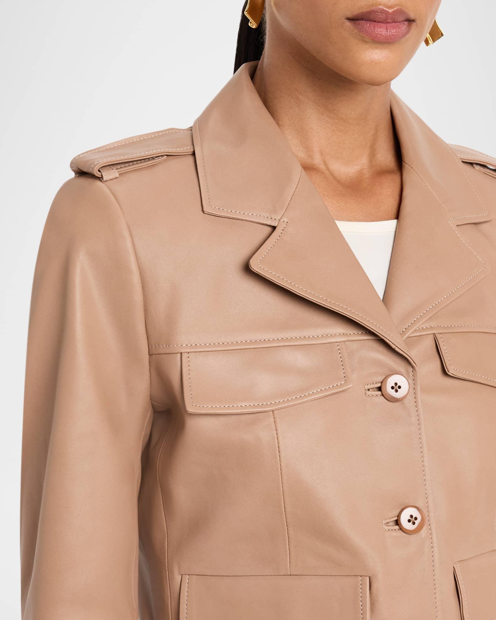 Sleek Statement I Lambskin Leather Crop Jacket Product Image