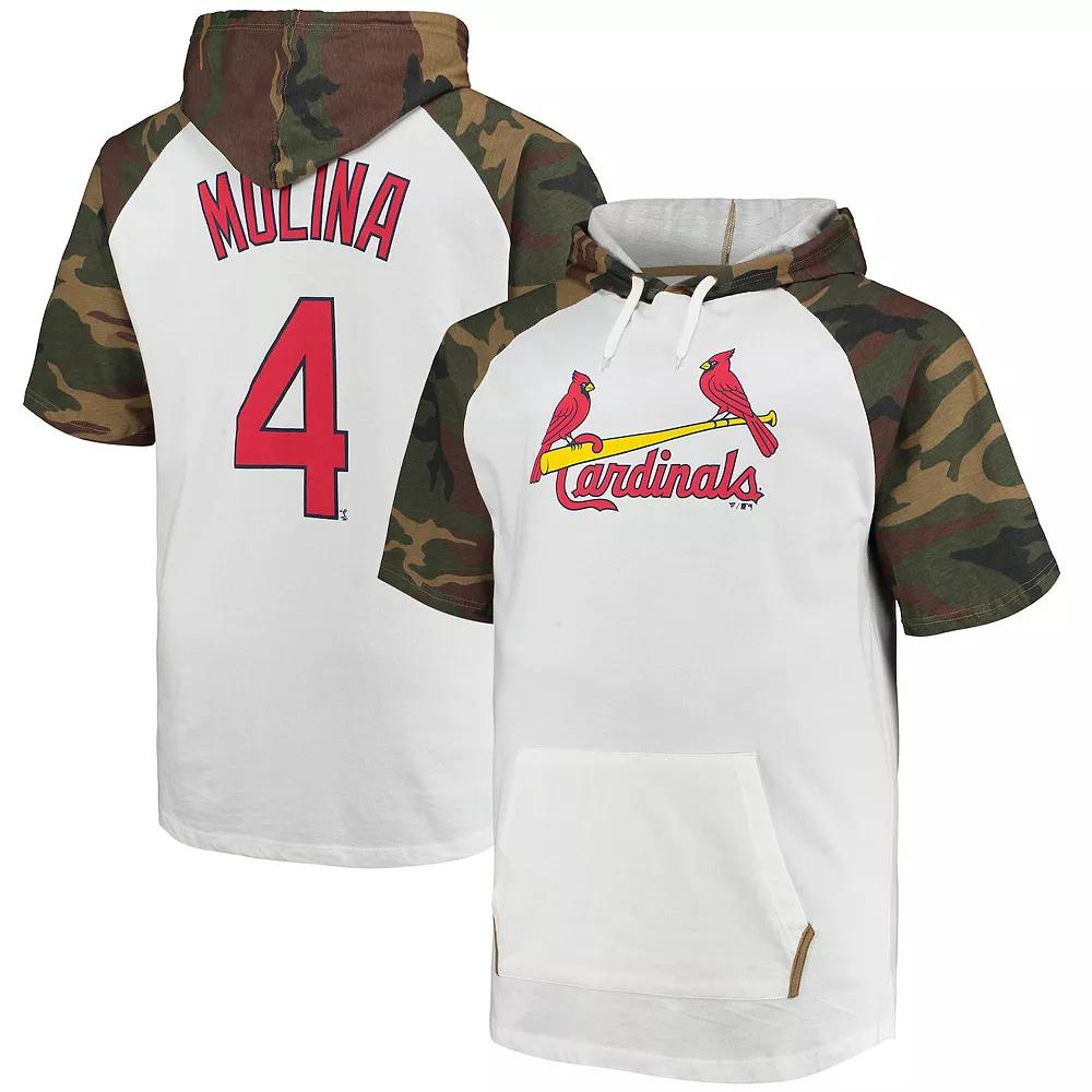 Men's Yadier Molina White/Camo St. Louis Cardinals Player Big & Tall Raglan Hoodie T-Shirt,  Product Image