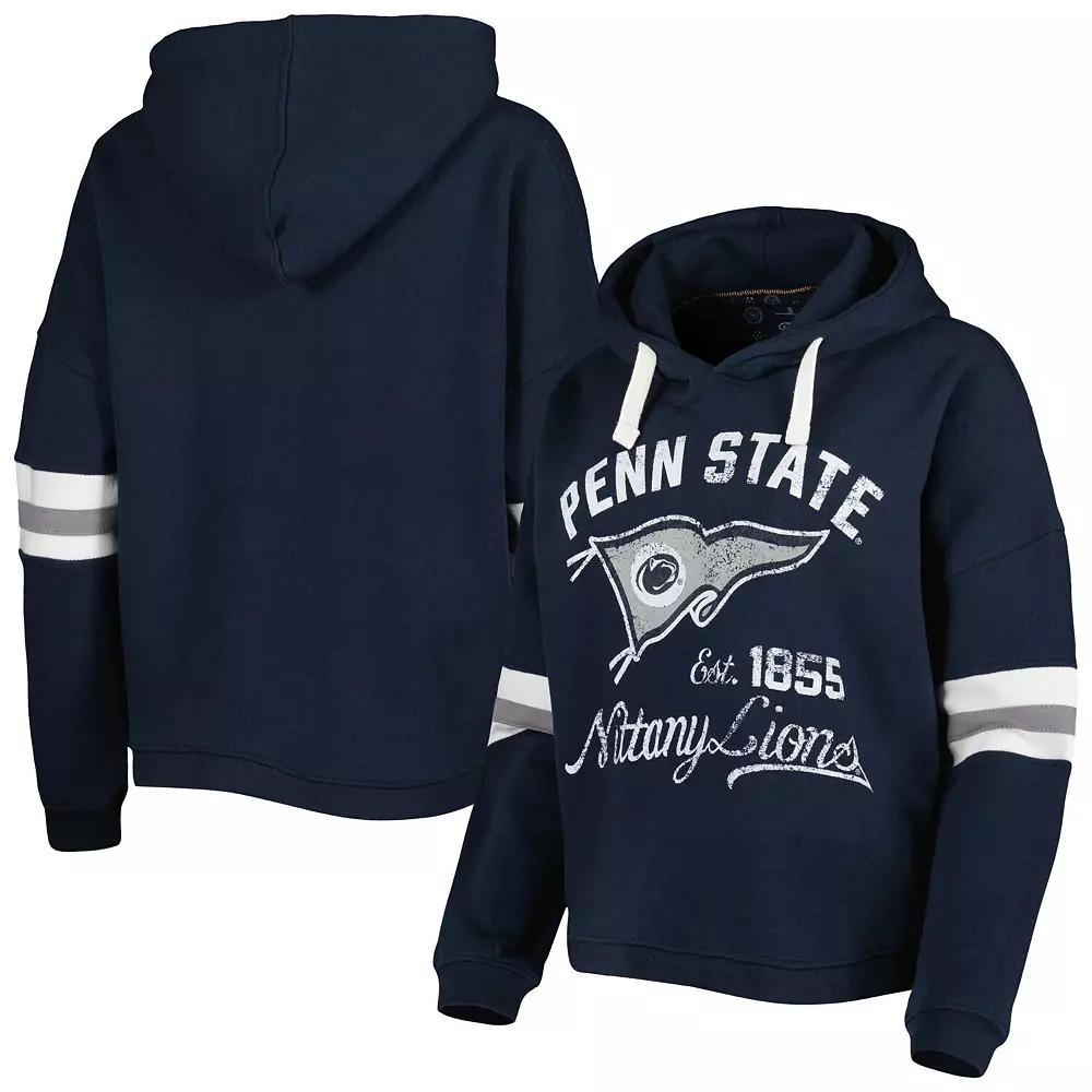 Women's Pressbox Navy Penn State Nittany Lions Super Pennant Pullover Hoodie, Size: Large, Blue Product Image