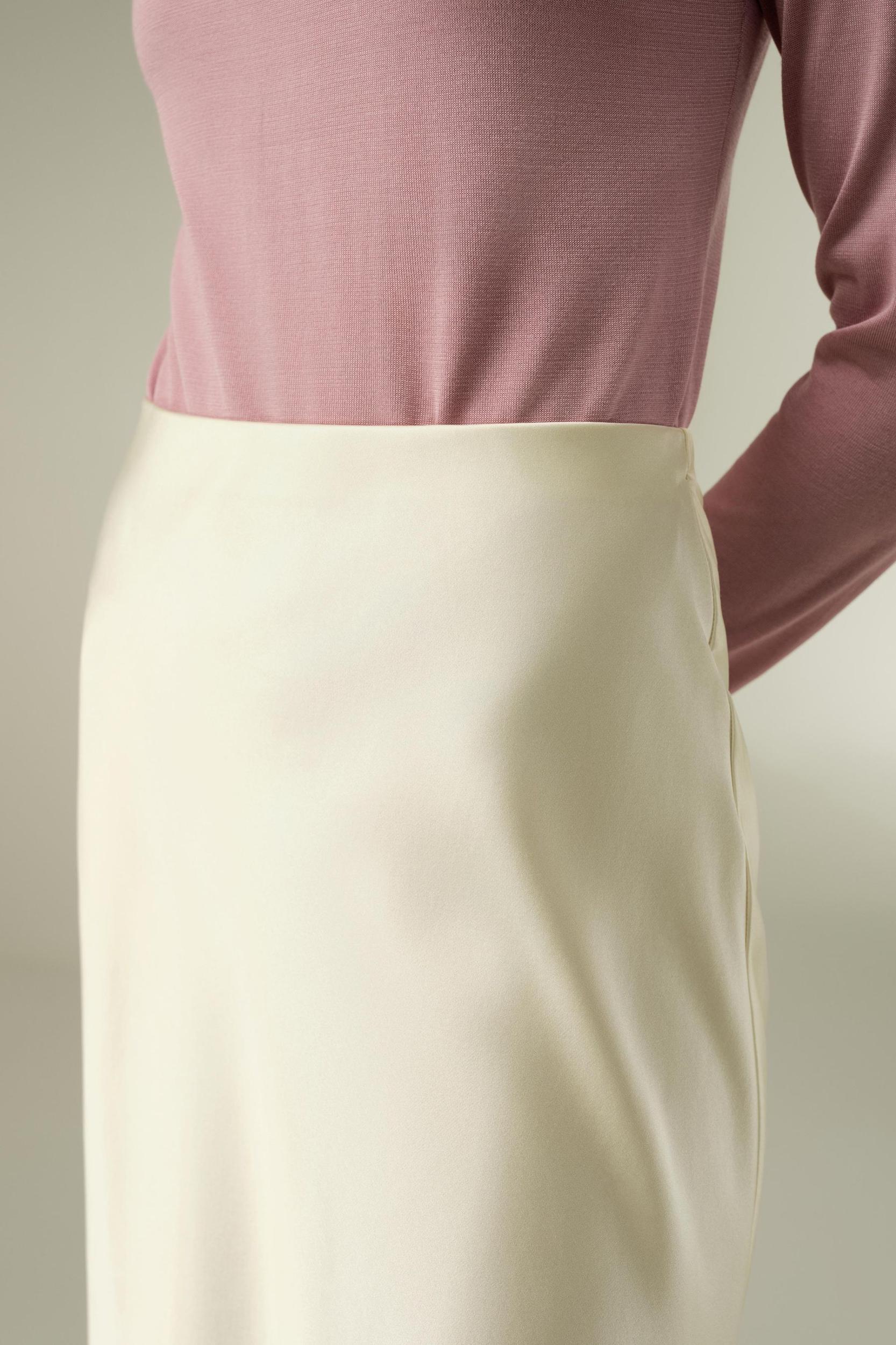 LILYSILK x Elizabeth Ladies Silk Skirt White - Womens - 100% OEKO Silk - Stylish Minimalist Design Bottoms 16 Product Image