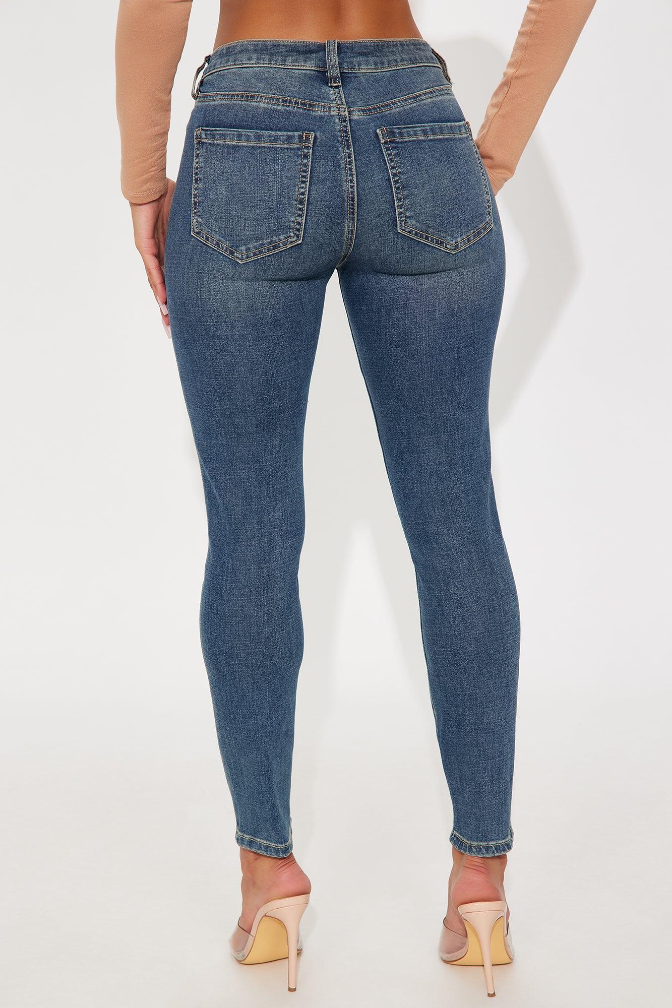 Taking Form Low Rise Skinny Jeans - Dark Wash Female Product Image