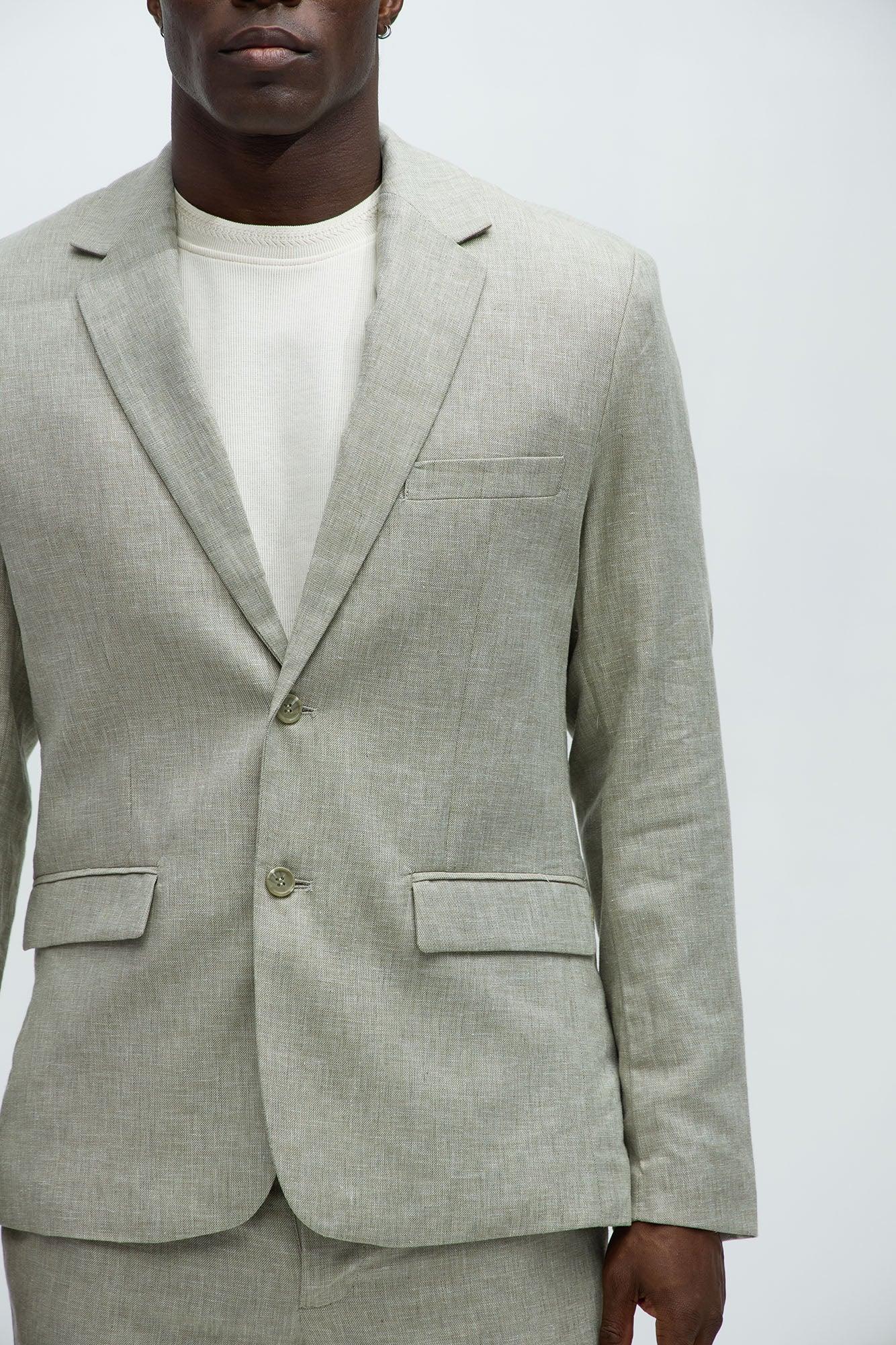 Bahamas Linen Suit Jacket - Green Product Image