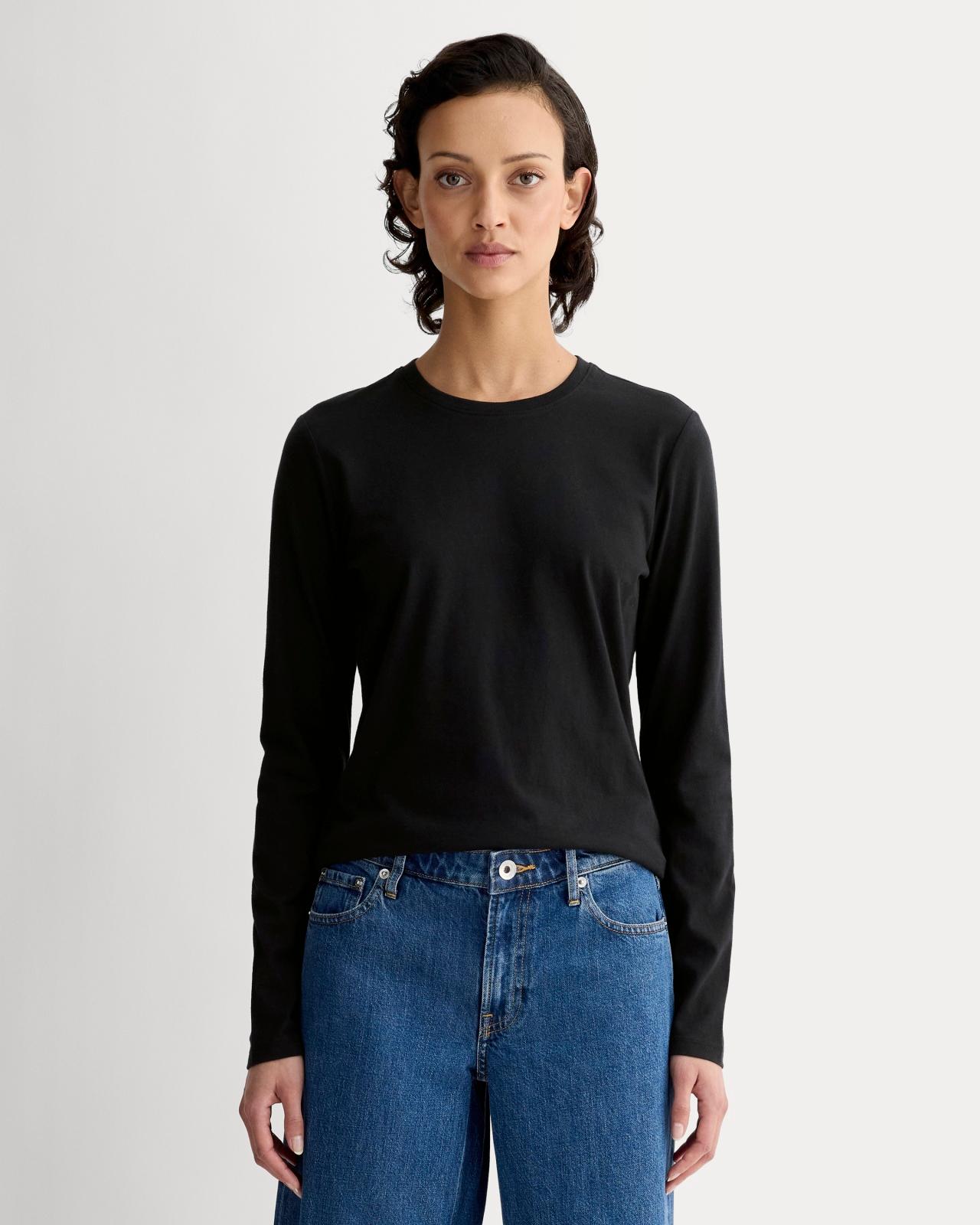 Womens Slim Long-Sleeve Crew in Essential Cotton Sweater by Everlane Product Image