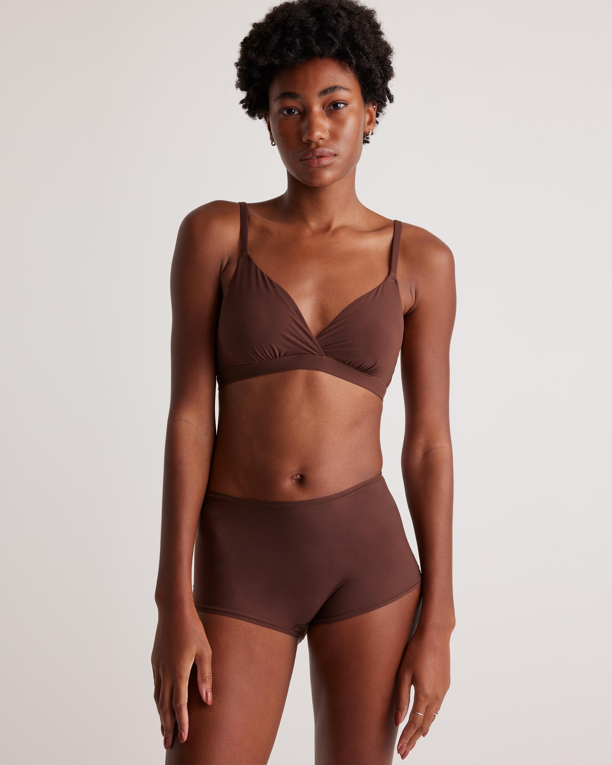 Quince | Women's Second Skin Crossover Bralette Nylon/Spandex Product Image