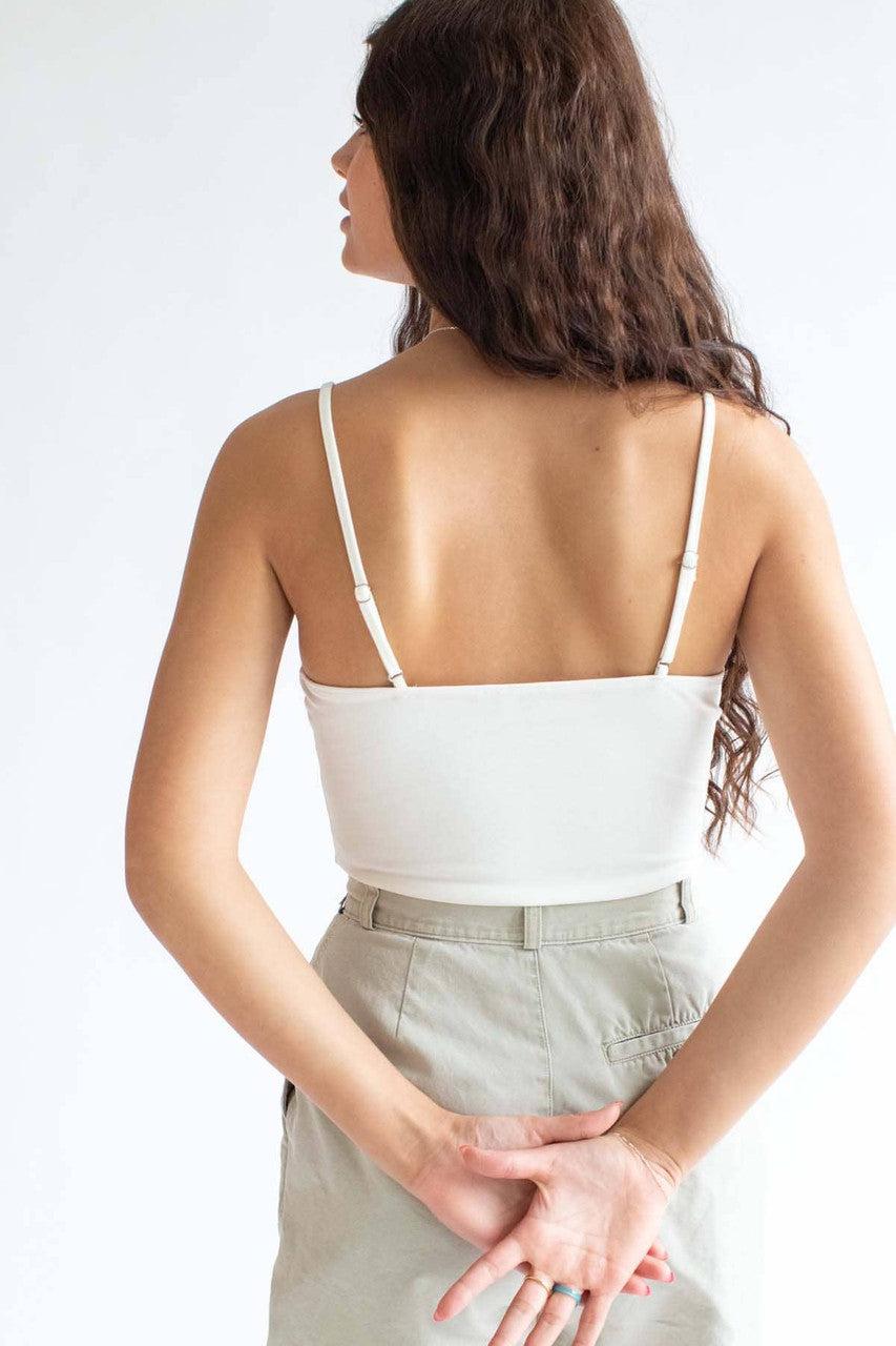 White Empire Waist Cami Bodysuit Product Image