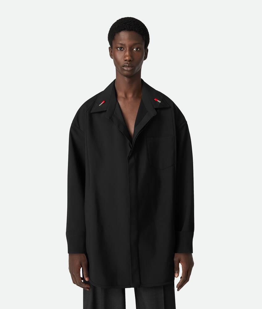 Men's Light Wool Shirt in Black Product Image