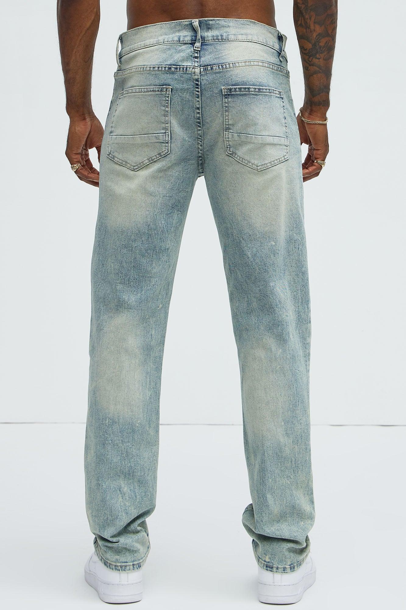 Can't Be Distressed Slim Jeans - Acid Wash Blue Product Image
