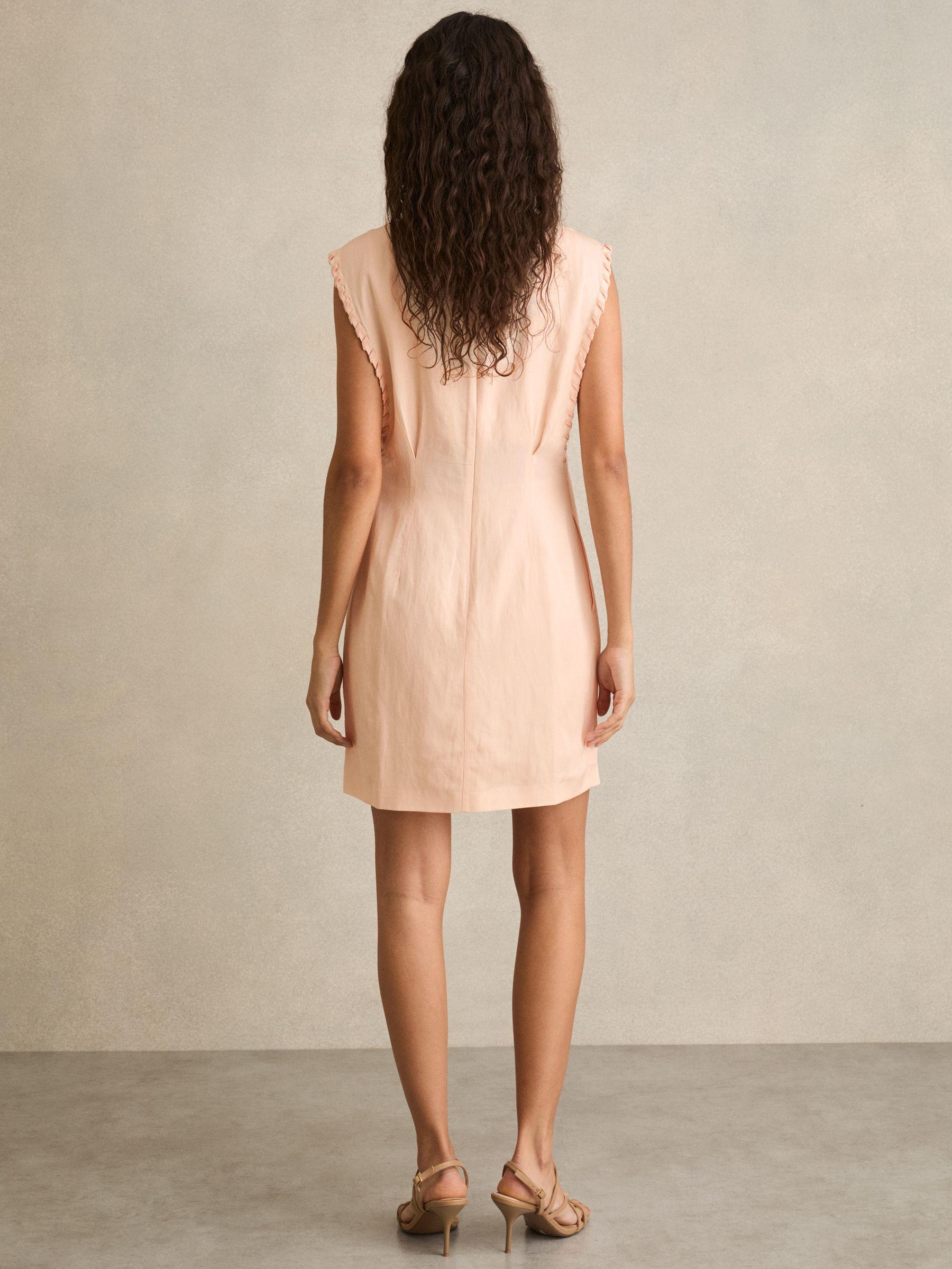Whipstitch Sleeveless Shift Dress in Peach Product Image